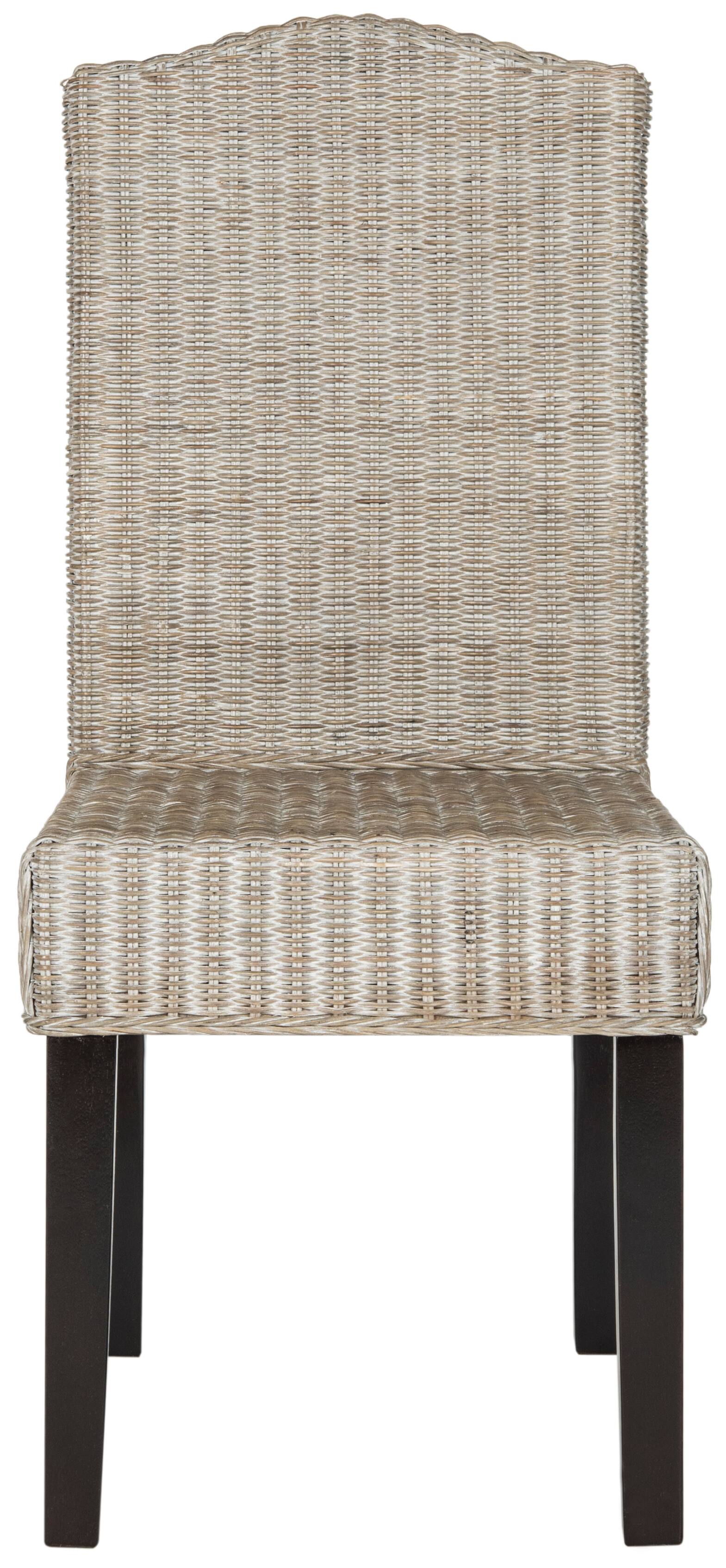 Odette Wicker Dining Chair Set of 2 in Antique Grey