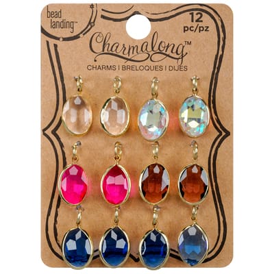 Charmalong™ Multicolored Drop Gem Charms By Bead Landing™ image