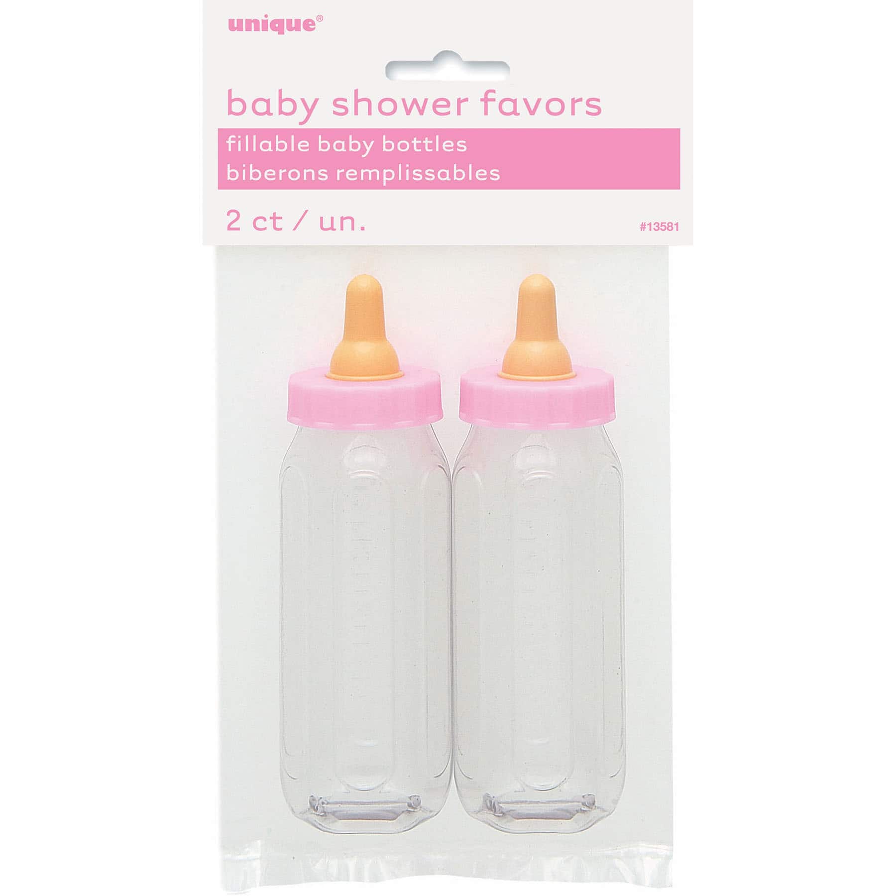 pink baby bottle favors