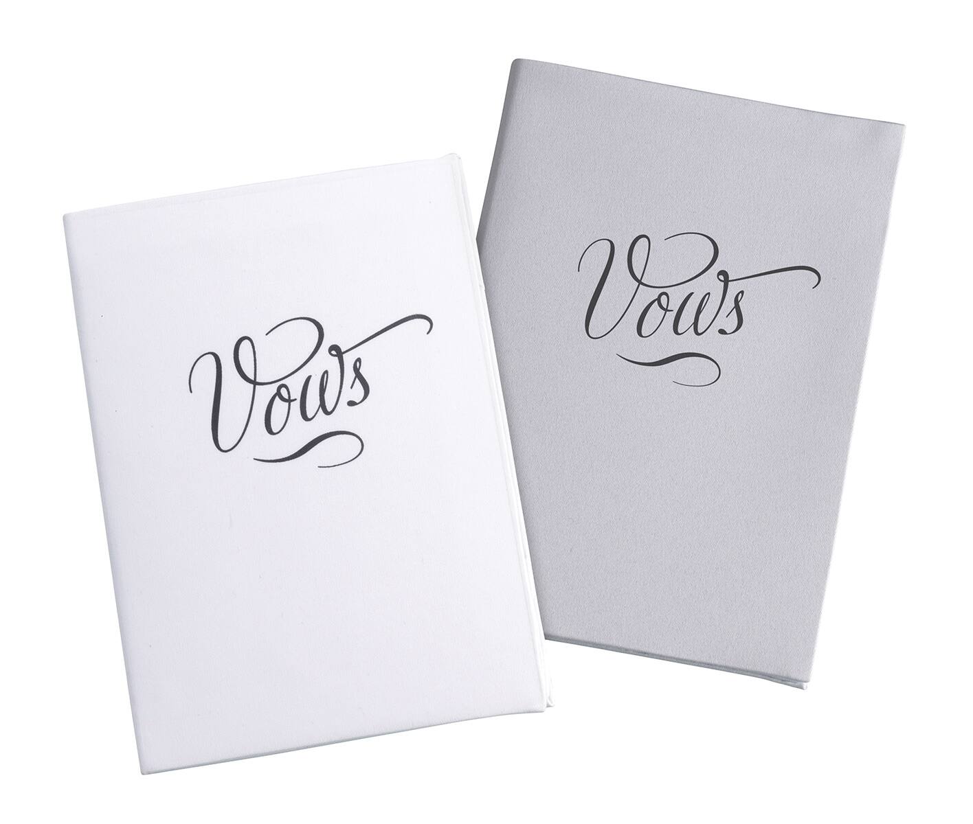 Lillian Rose Set of 2 White/Silver Satin Vows Books | Michaels®