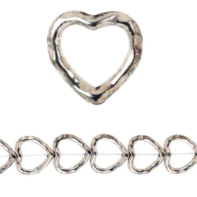 Bead Landing 6mm Gold Metal Heart Beads - Each