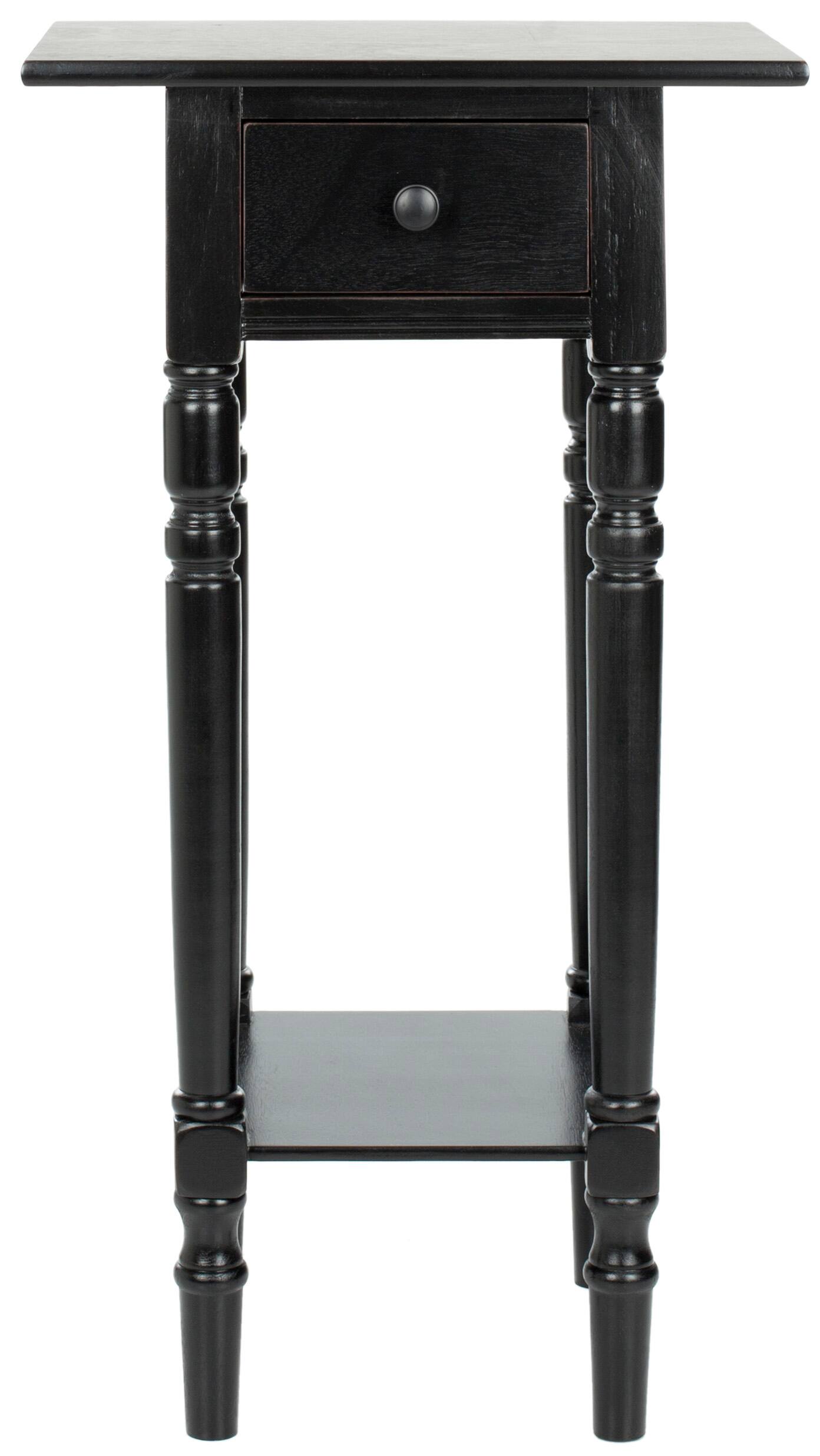 Sabrina End Table in Distressed Black