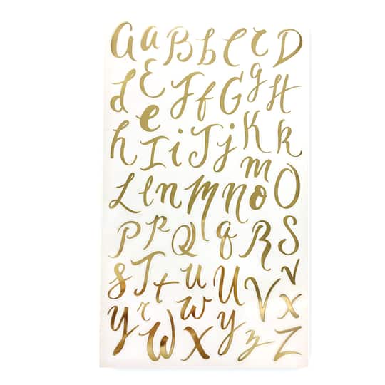 Gold Foil Hand Script Alphabet Stickers by Recollections™ | Letters ...