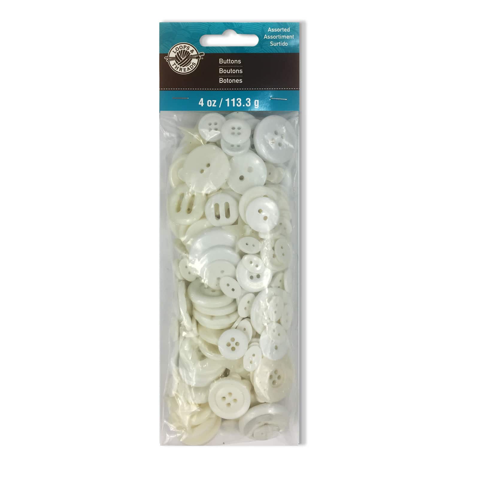 12 Pack: White Buttons Value Pack by Loops &#x26; Threads&#xAE;