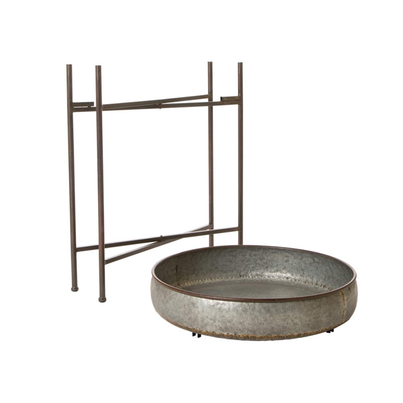 Glitzhome&#xAE; Round Metal Industrial Storage Shelf