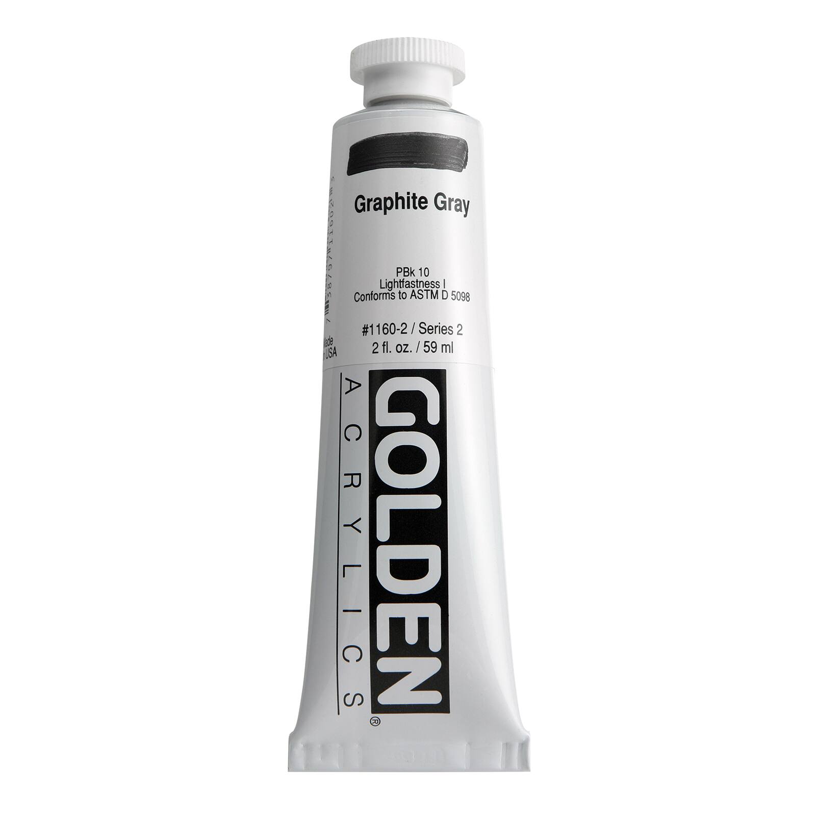 Golden Heavy Body Acrylic Paint, 2 oz in Graphite Gray