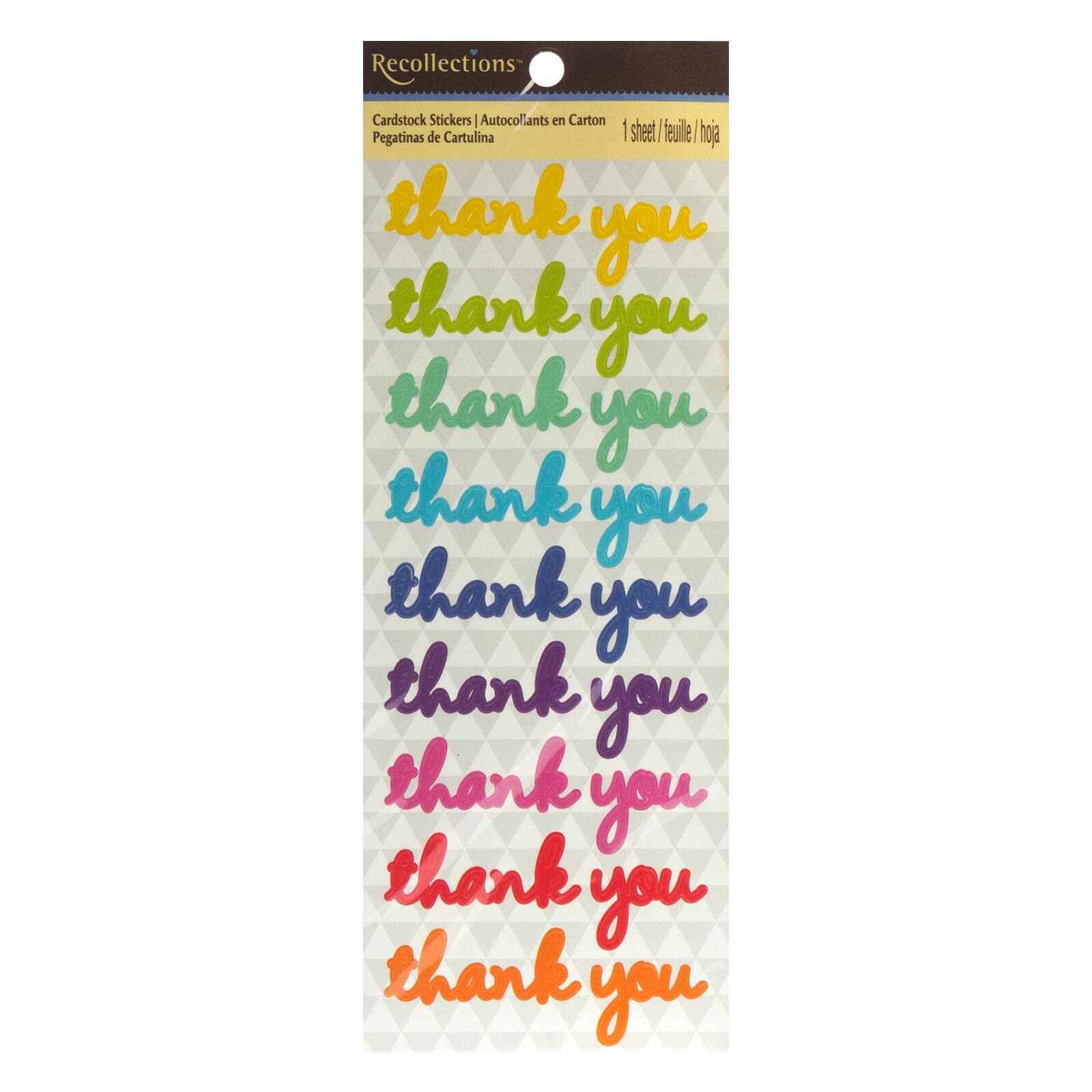 Find the Thank You Cardstock Stickers by Recollections™ at Michaels
