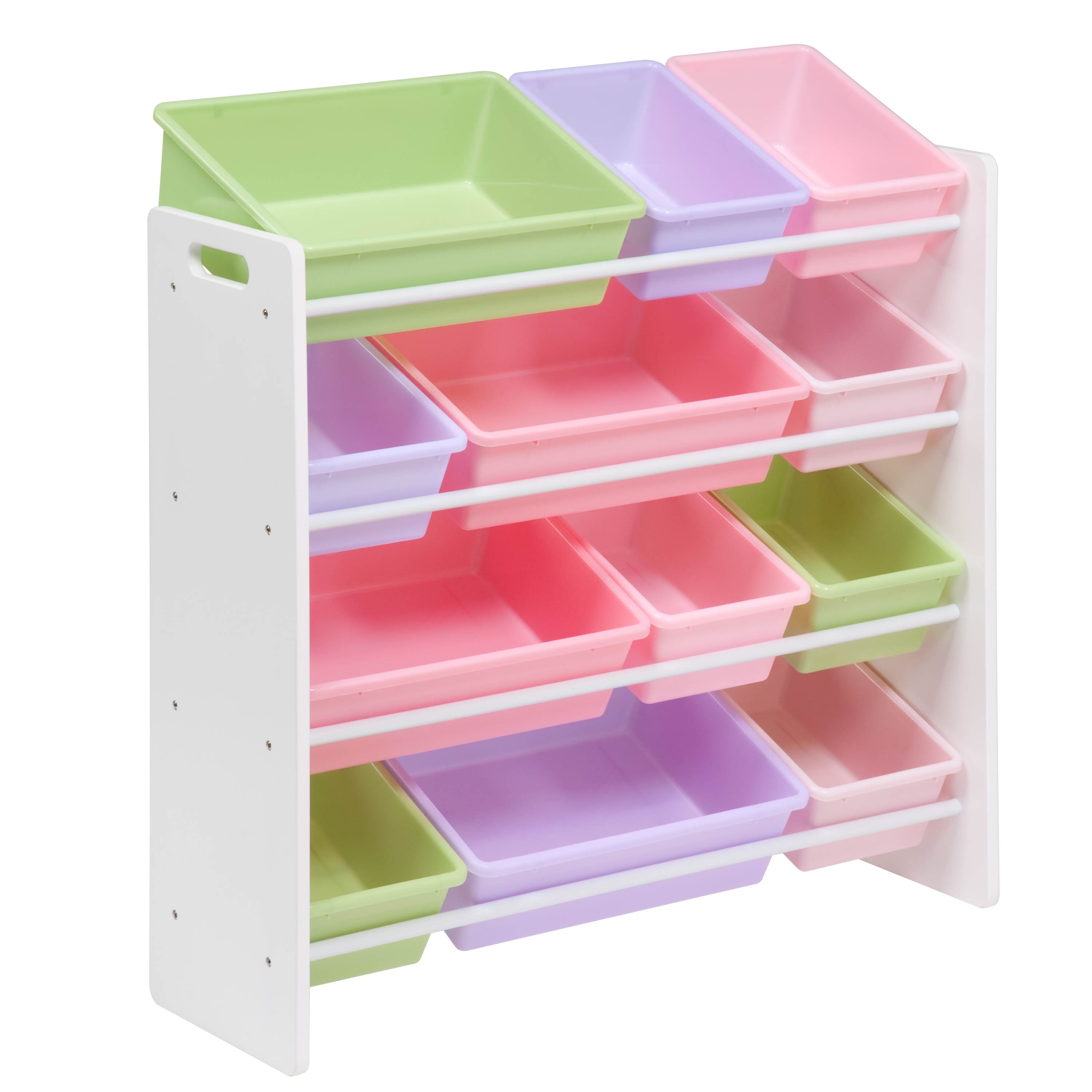 Honey Can Do White &#x26; Pastel Kids Toy Room Storage Organizer with Totes