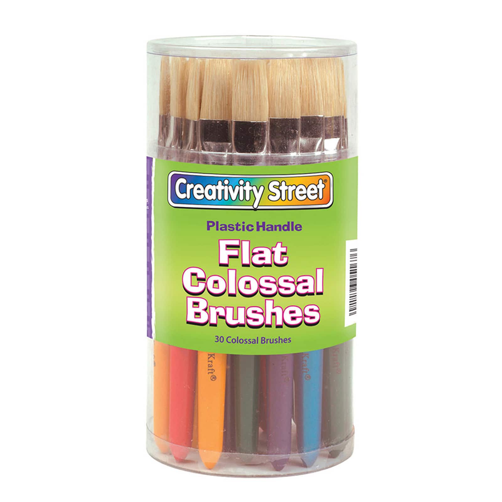 6 Packs: 30 ct. (180 total) Creativity Street&#xAE; Natural Bristle Colossal Handle Flat Brush