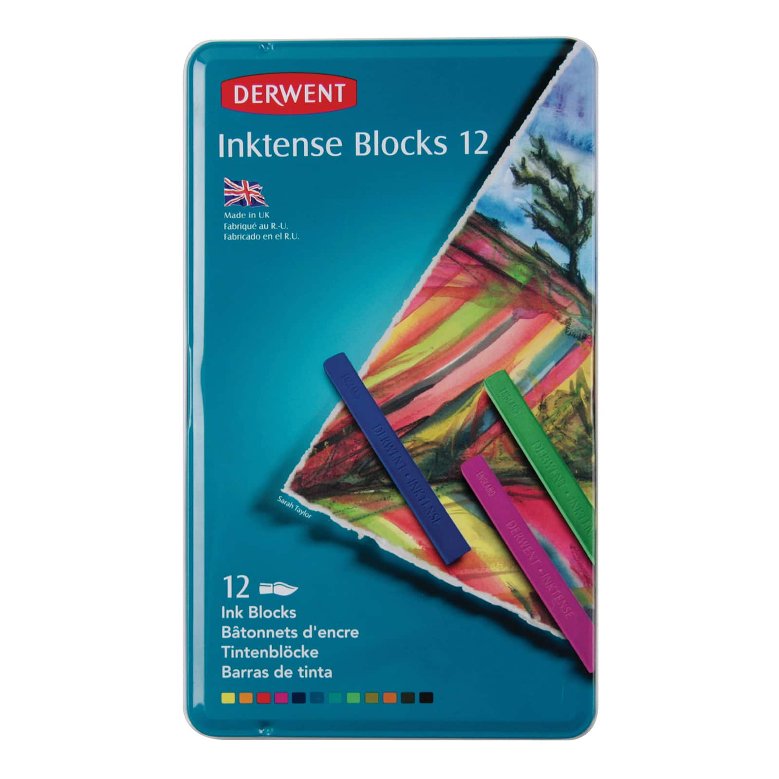 Derwent® Inktense Block 12 Color Tin Set