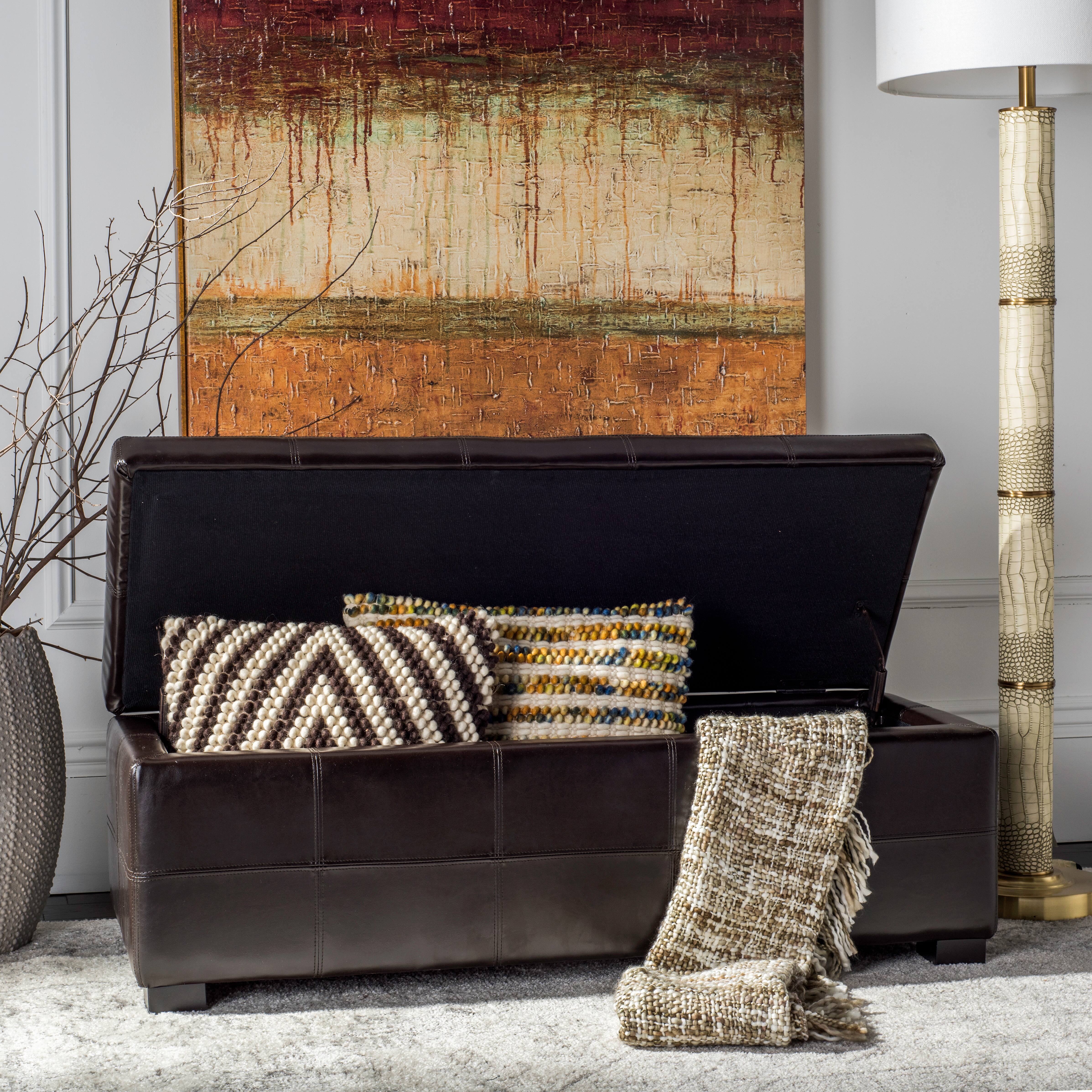 Maiden Large Tufted Storage Bench in Brown