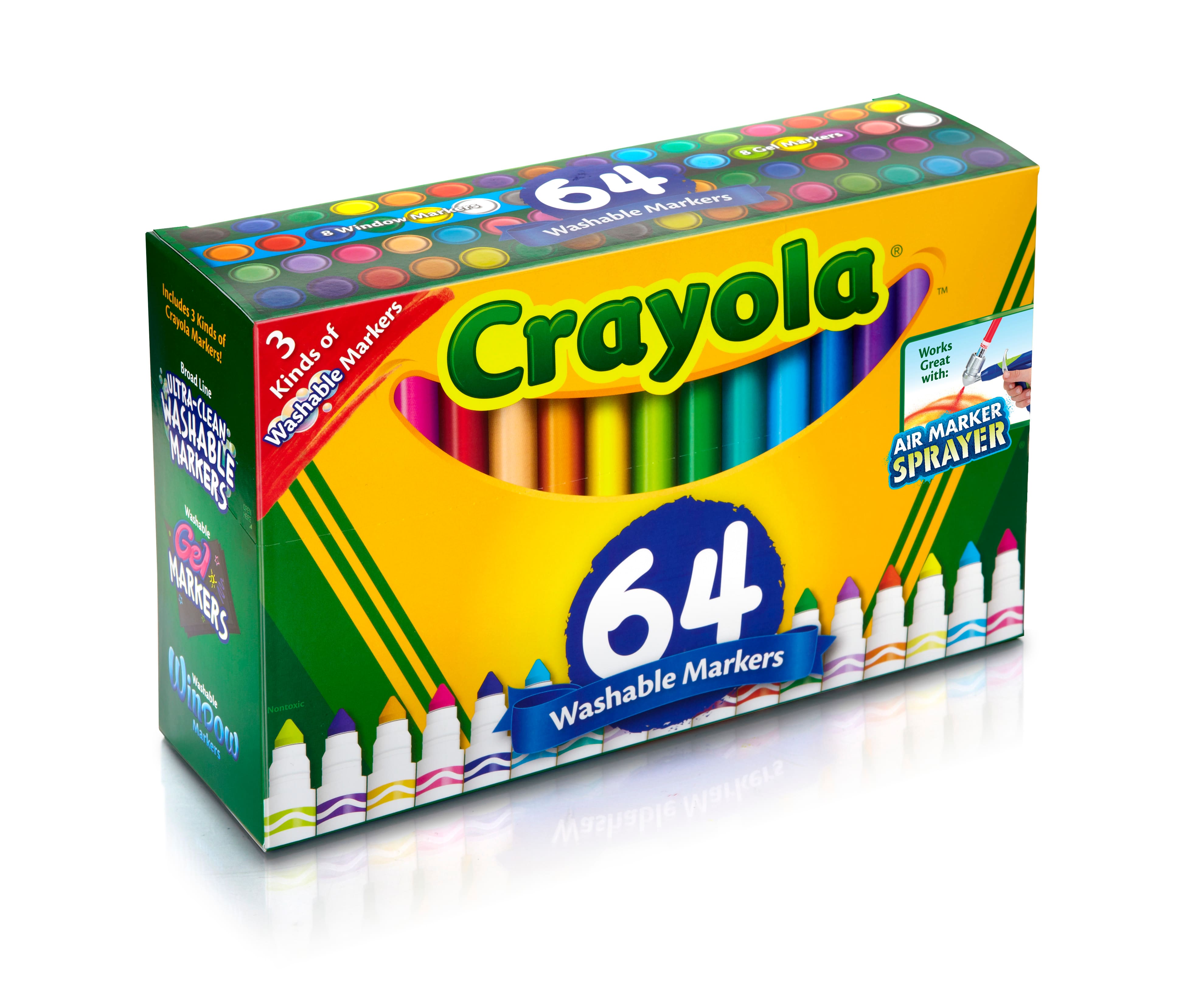  Crayola; Washable Window Markers; Art Tools; 8 Works on All  Glass Surfaces [Set of 3] : Toys & Games