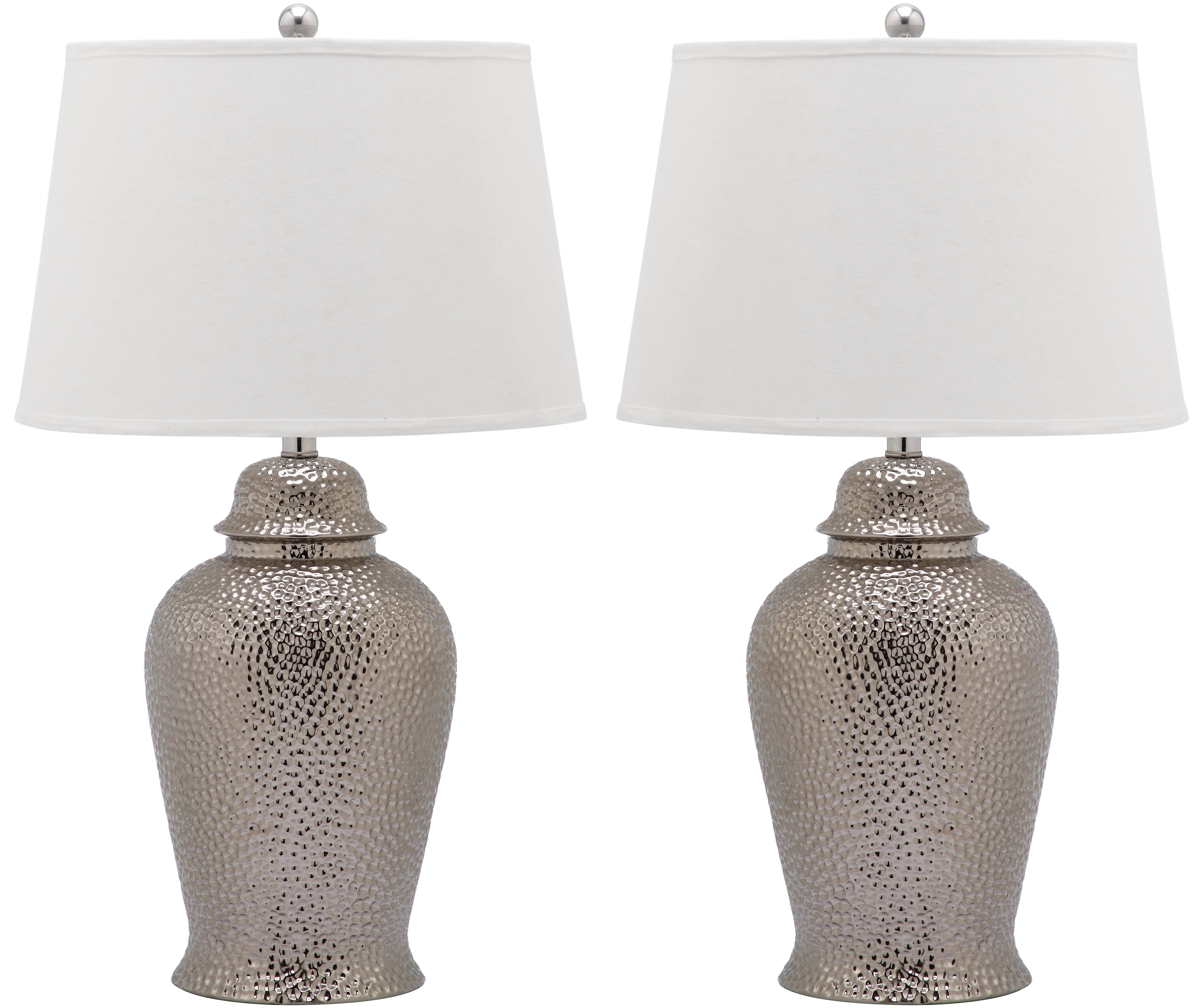 Sterling Ginger Jar Lamp Set in Silver
