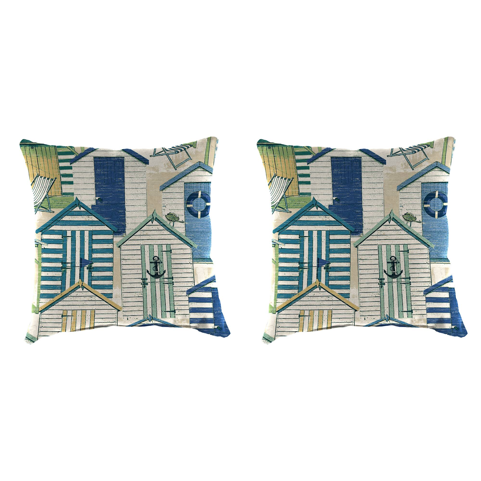 Jordan Manufacturing Set Of 2 Outdoor 16 Square Toss Pillows