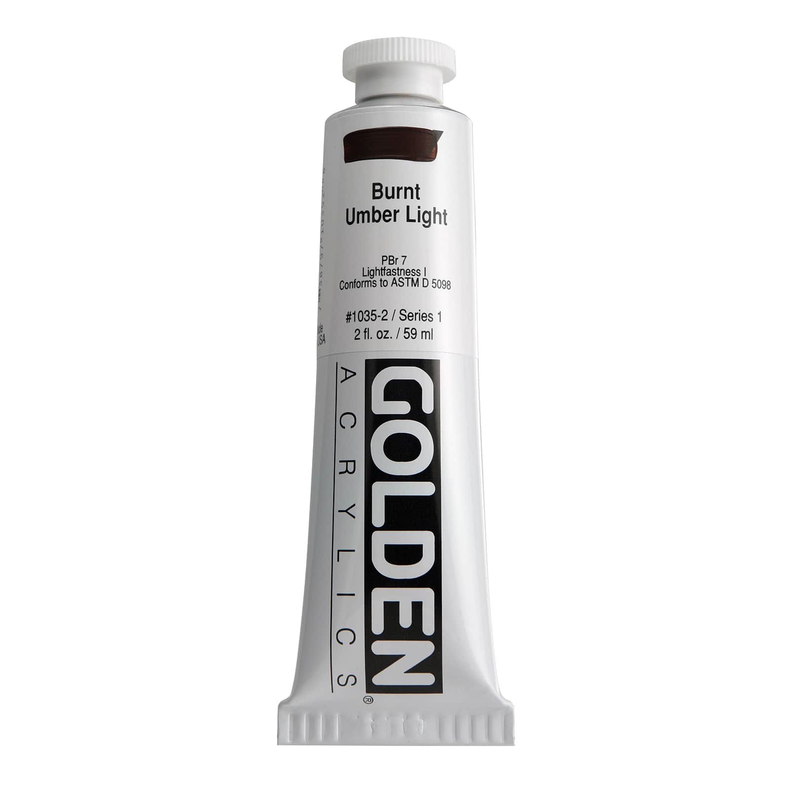 Golden Heavy Body Acrylic Paint, 2 oz in Burnt Umber Light