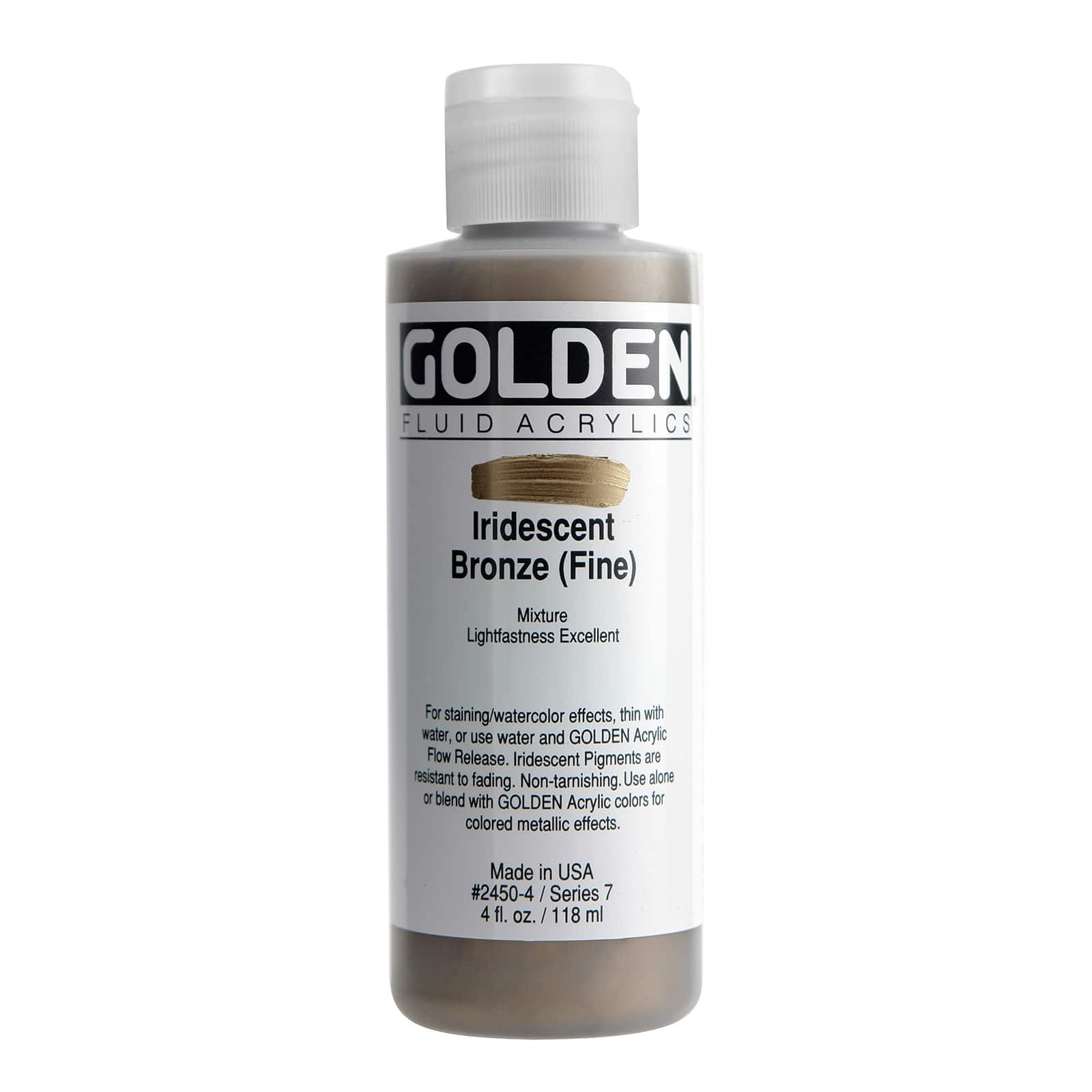 Golden Iridescent Fluid Acrylics, 4 oz Paint in Iridescent Copper (Fine)