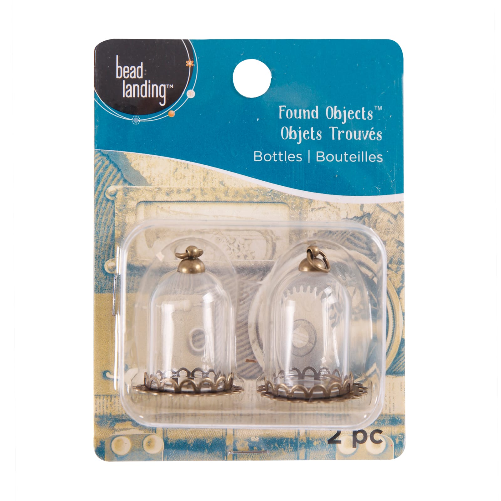 Found Objects&#x2122; Oxidized Brass Small Bottle Charms By Bead Landing&#x2122;