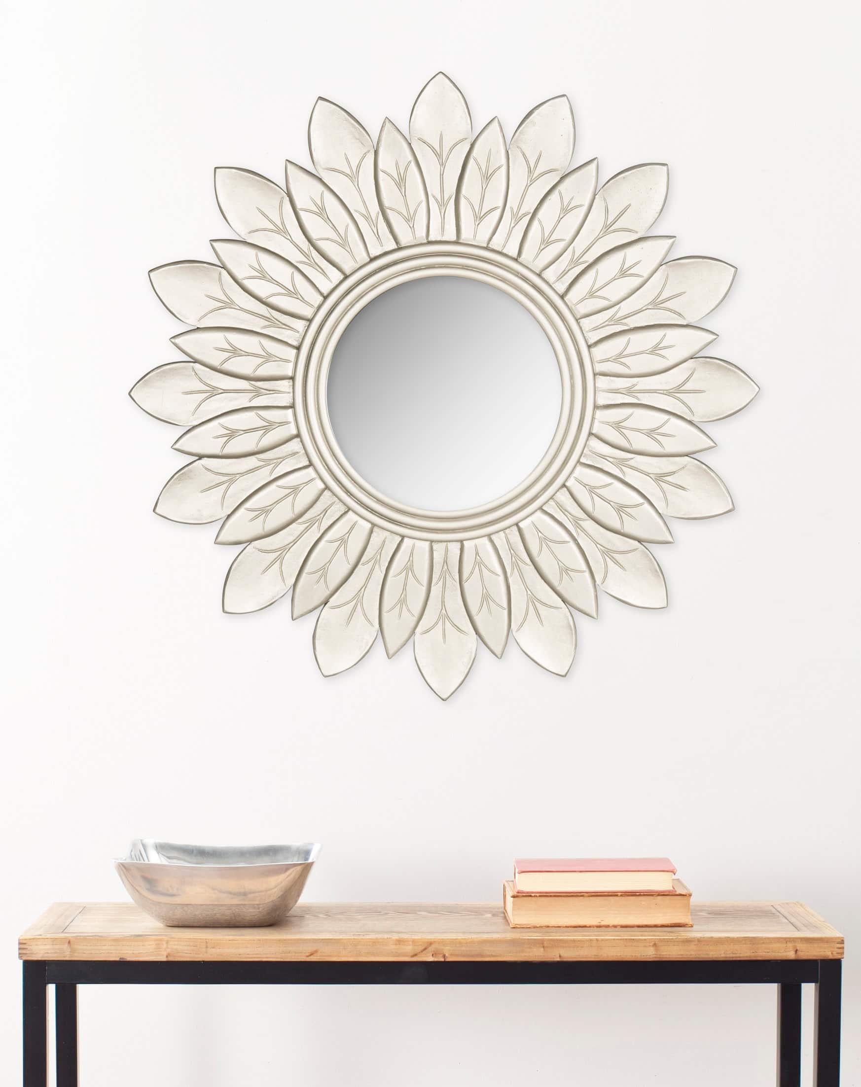 Sun King Mirror in Antique White