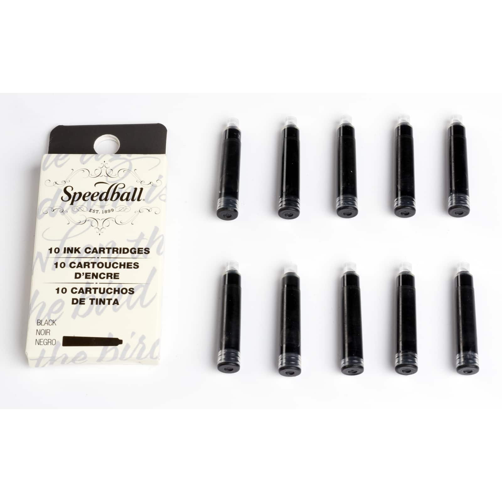 Speedball&#xAE; Calligraphy Fountain Pen Cartridges Black Ink 10-Pack