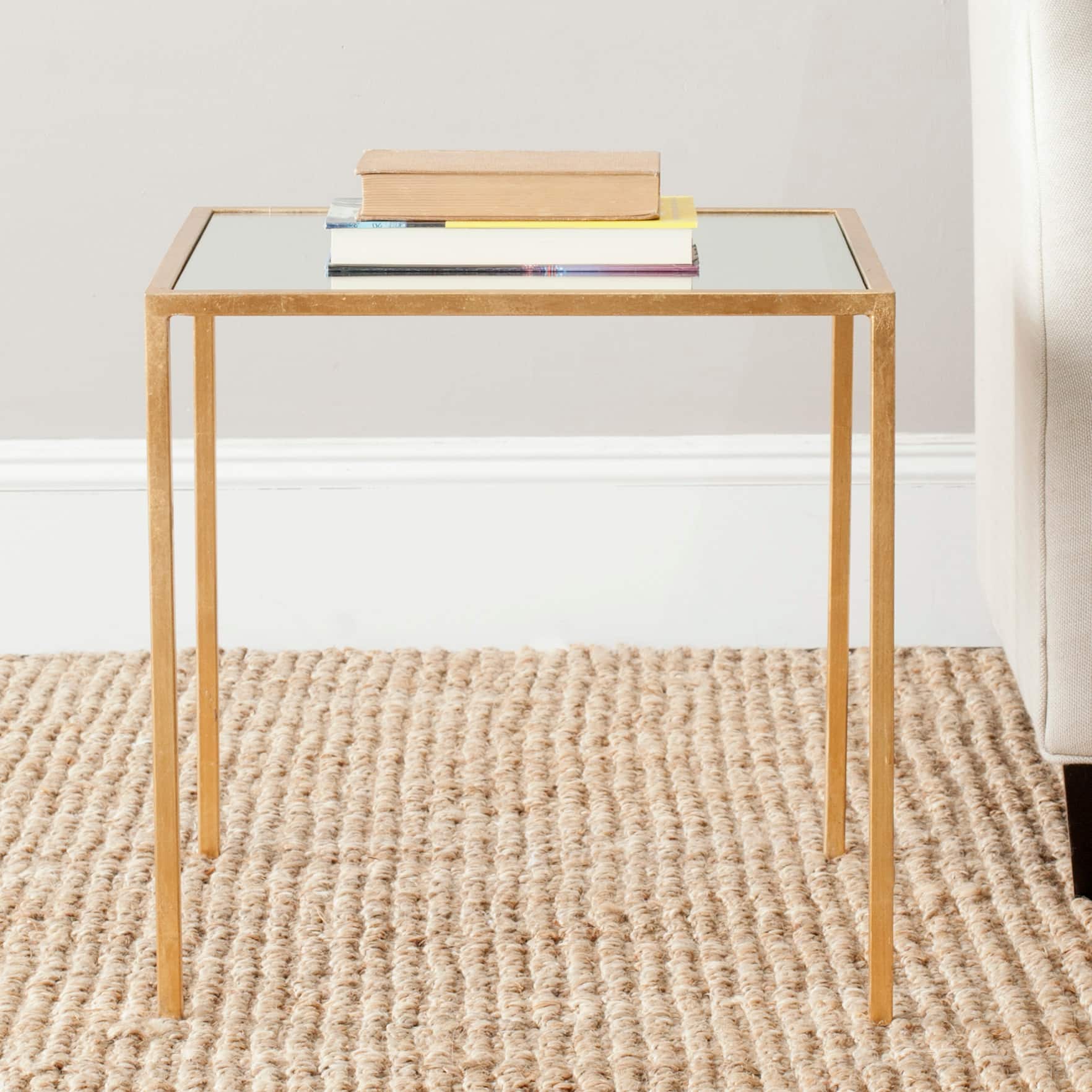 Kiley Accent Table in Gold & Mirror