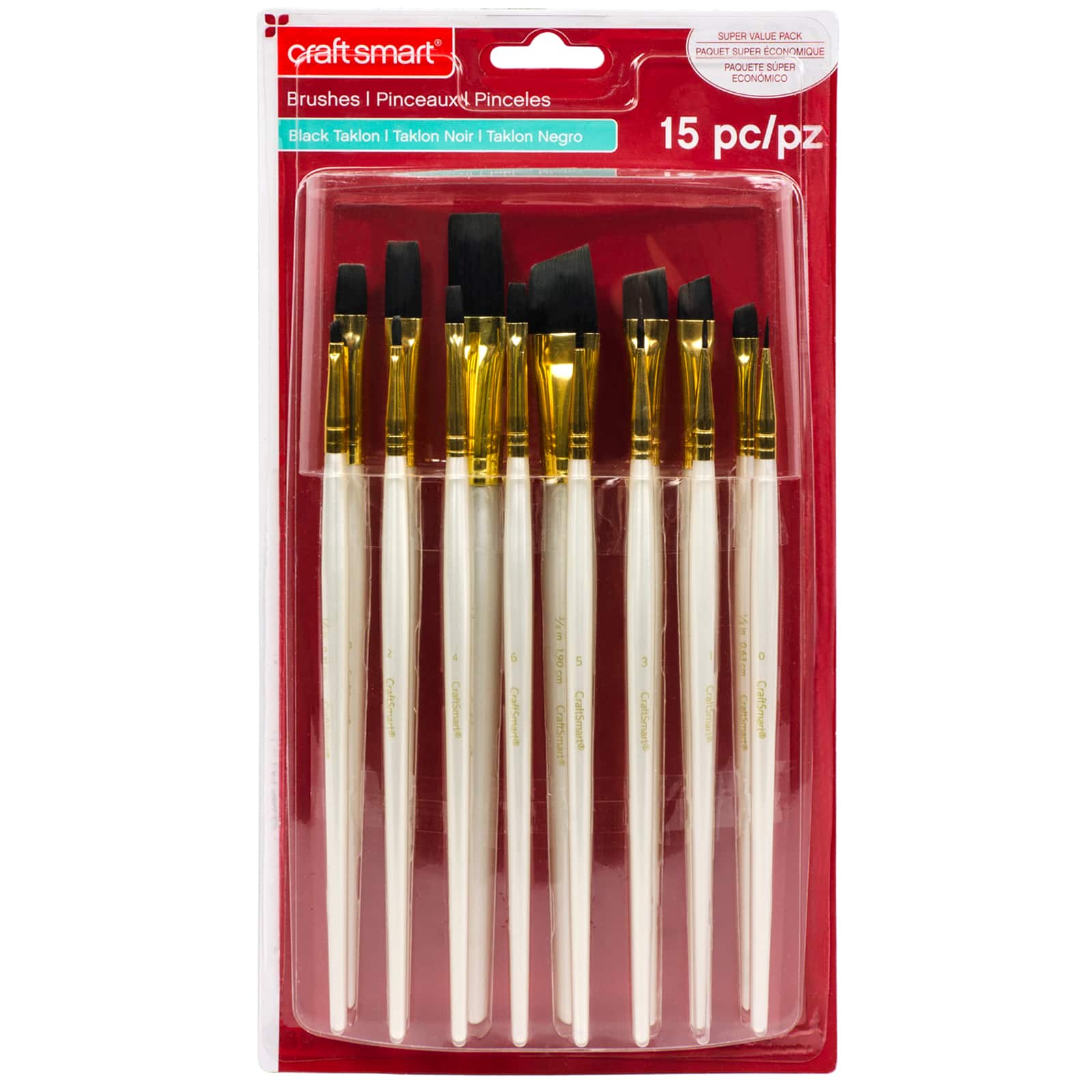 Black Taklon Super Value Paintbrush Pack By Craft Smart&#xAE;