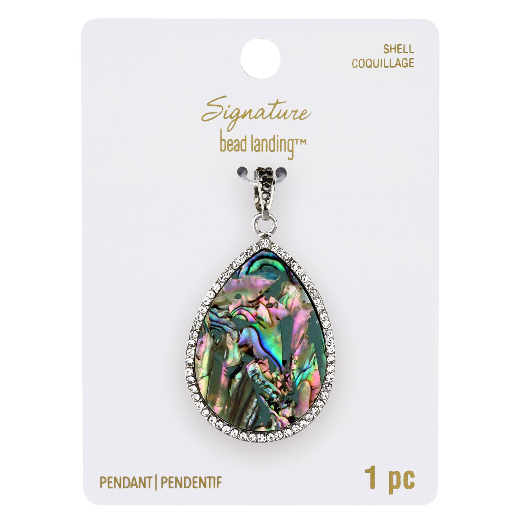 Buy the Signature Color Shop Abalone Shell Drop Pendant with Rhinestones By  Bead Landing™ at Michaels