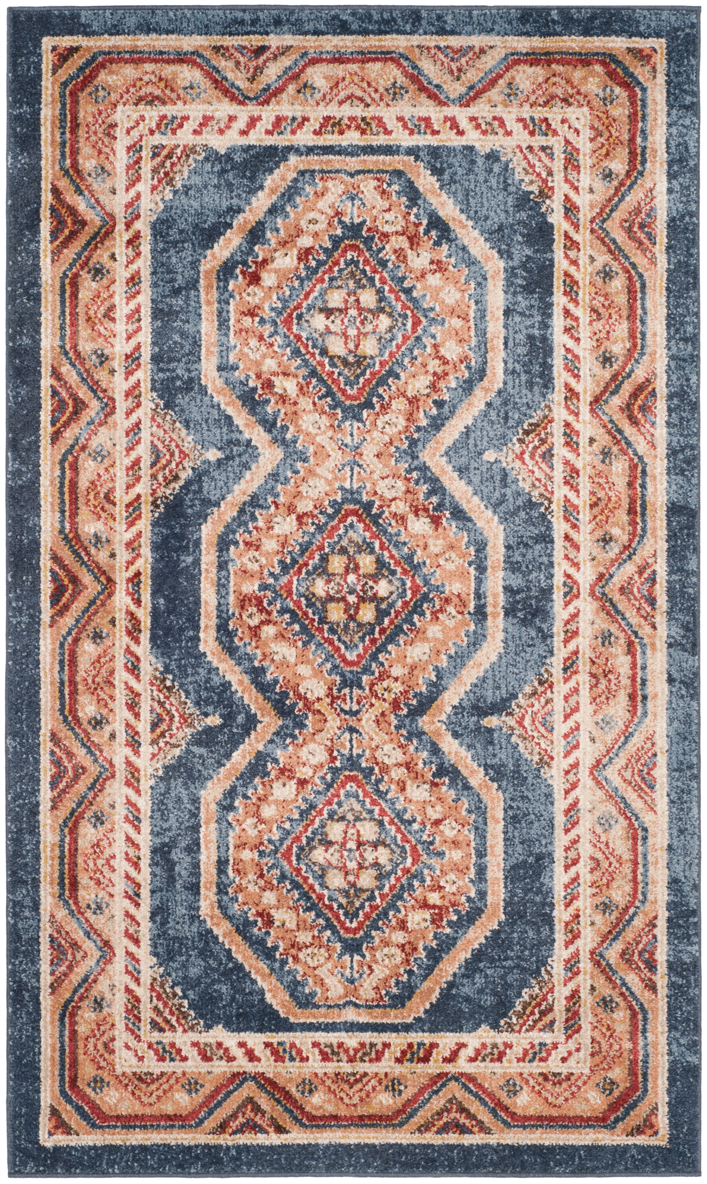 Bijar Border Diamond 4&#x27; X 6&#x27; Area Rug