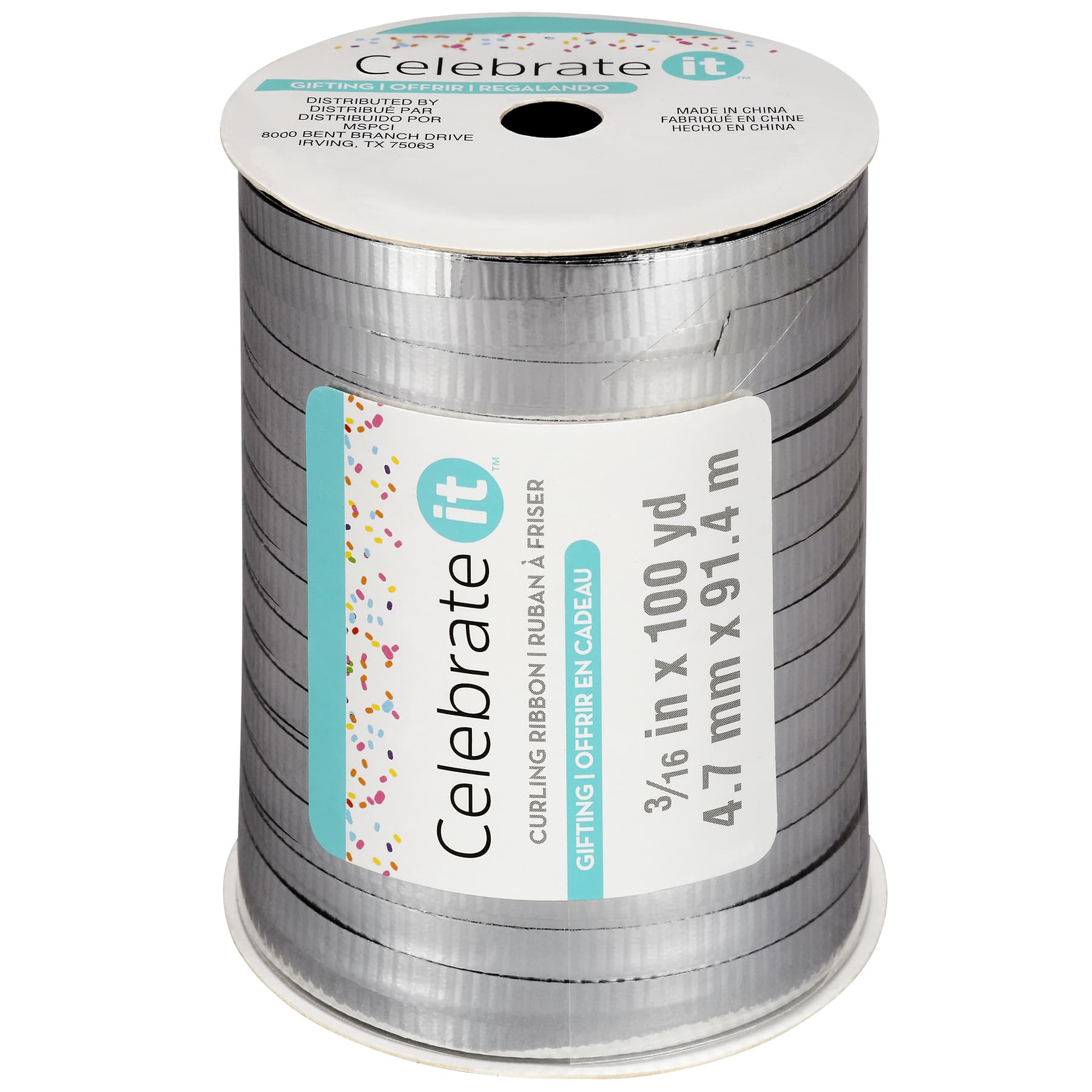 100yd. Silver Crimped Curling Ribbon by Celebrate It&#x2122;