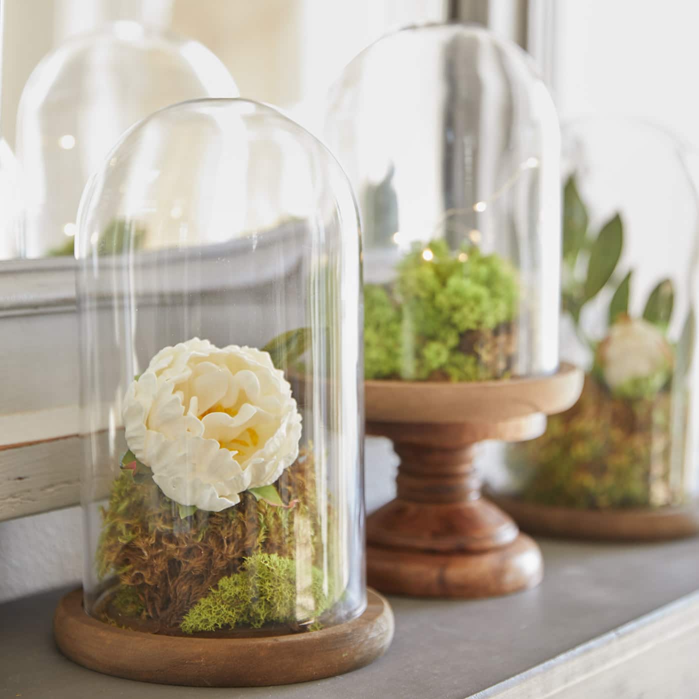 Floral and Mossy Cloches
