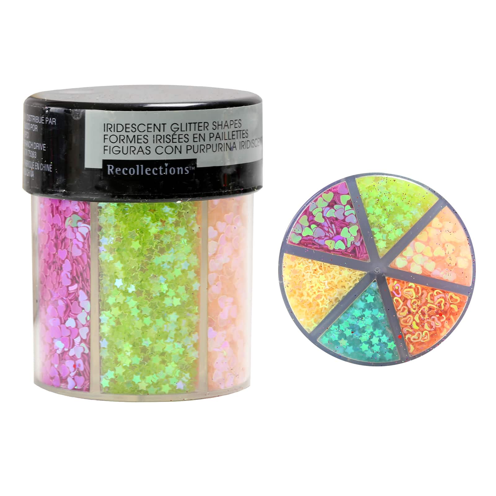 12 Pack: Signature&#x2122; Iridescent Shapes Glitter Caddy by Recollections&#x2122;