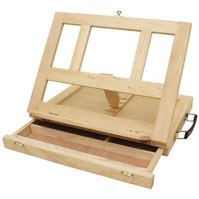 Arteza Art Supply Wooden Tabletop Art Easel with Drawer & Palette 
