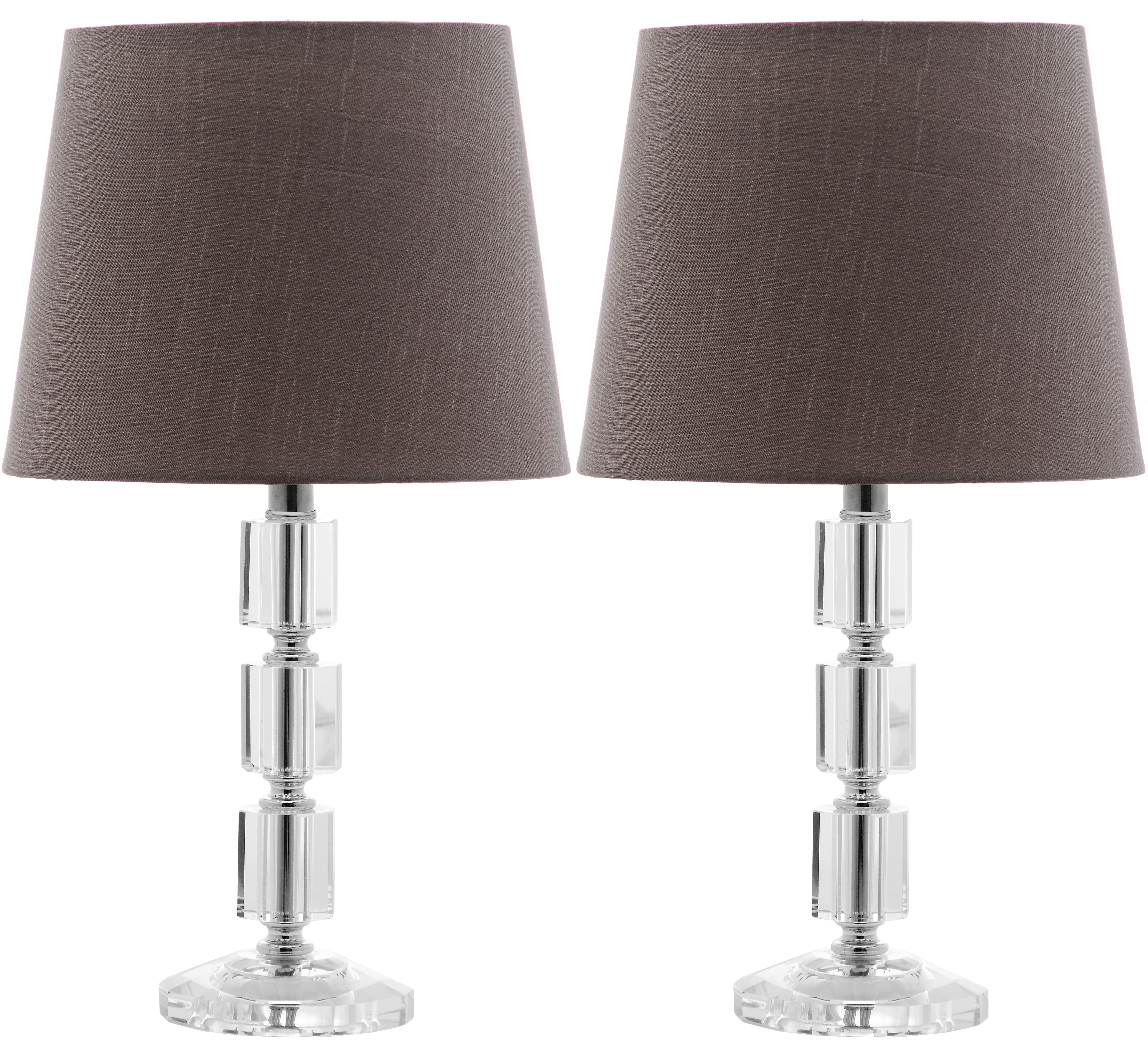 Erin Crystal Cube Lamp Set in Grey