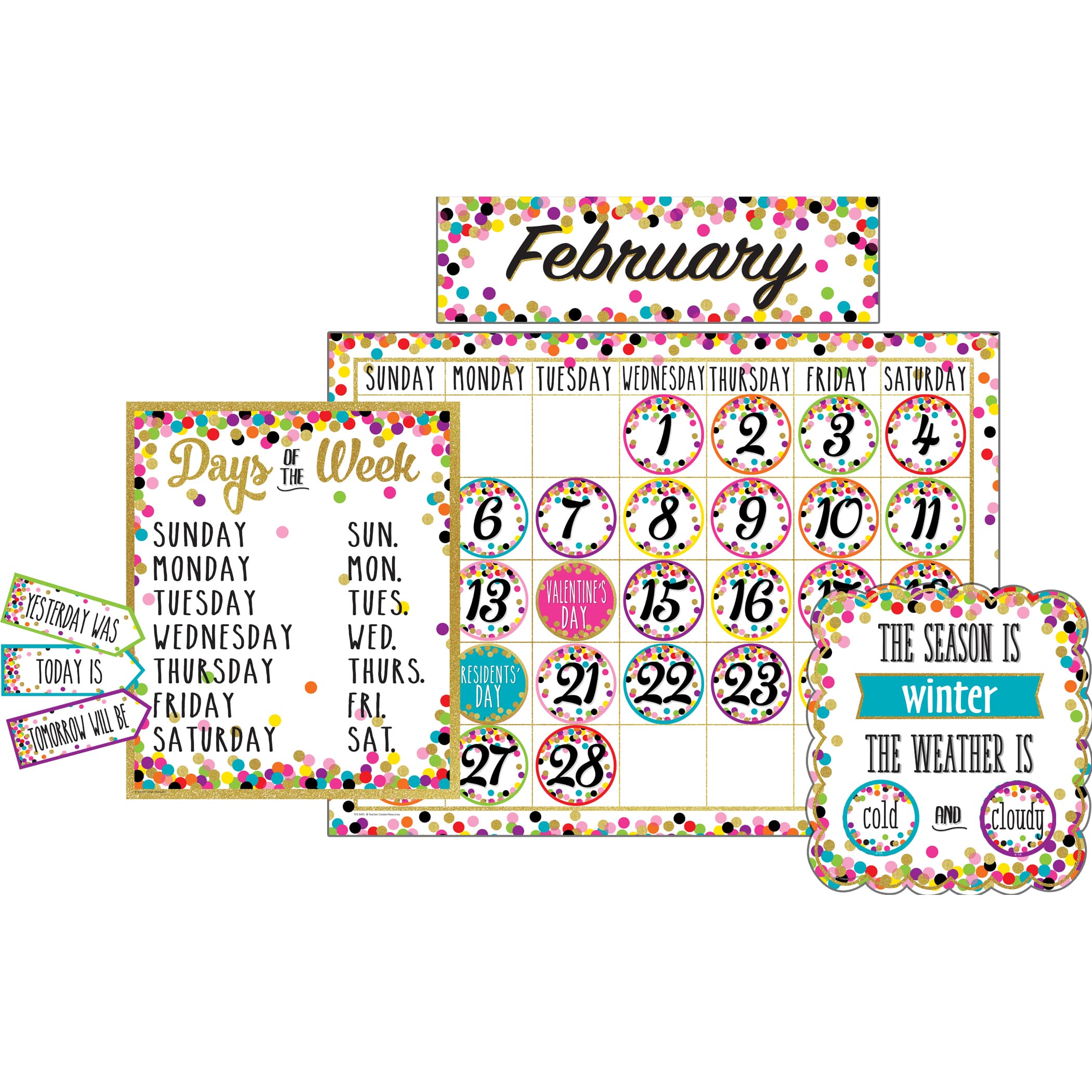 Carson-Dellosa&#x2122; Confetti Calendar Bulletin Board Display