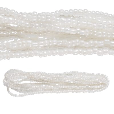 Shiny White Glass Seed Beads, 6/0 by Bead Landing™ image