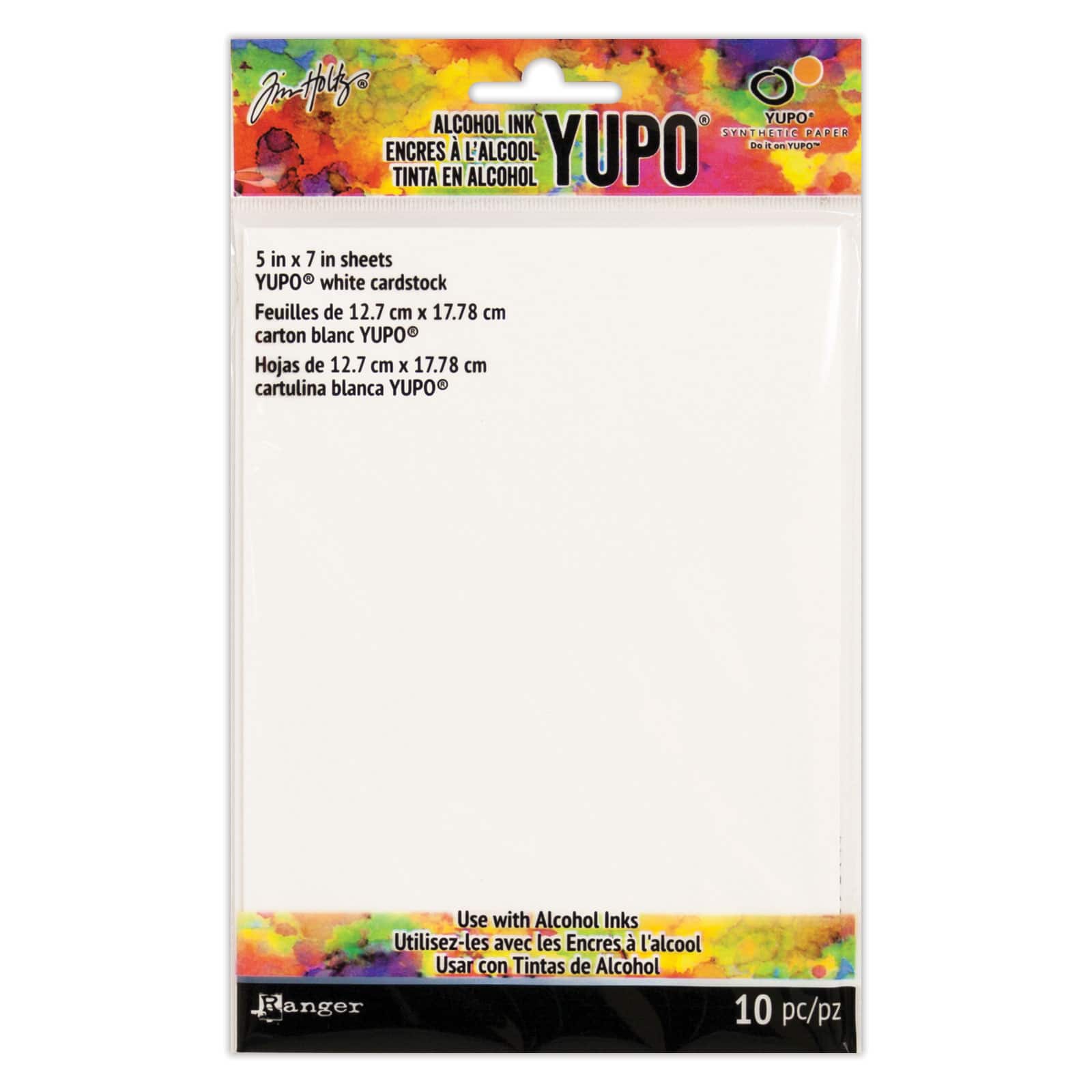 6 Packs: 10 ct. (60 total) Tim Holtz® Alcohol Ink Yupo® White Cardstock