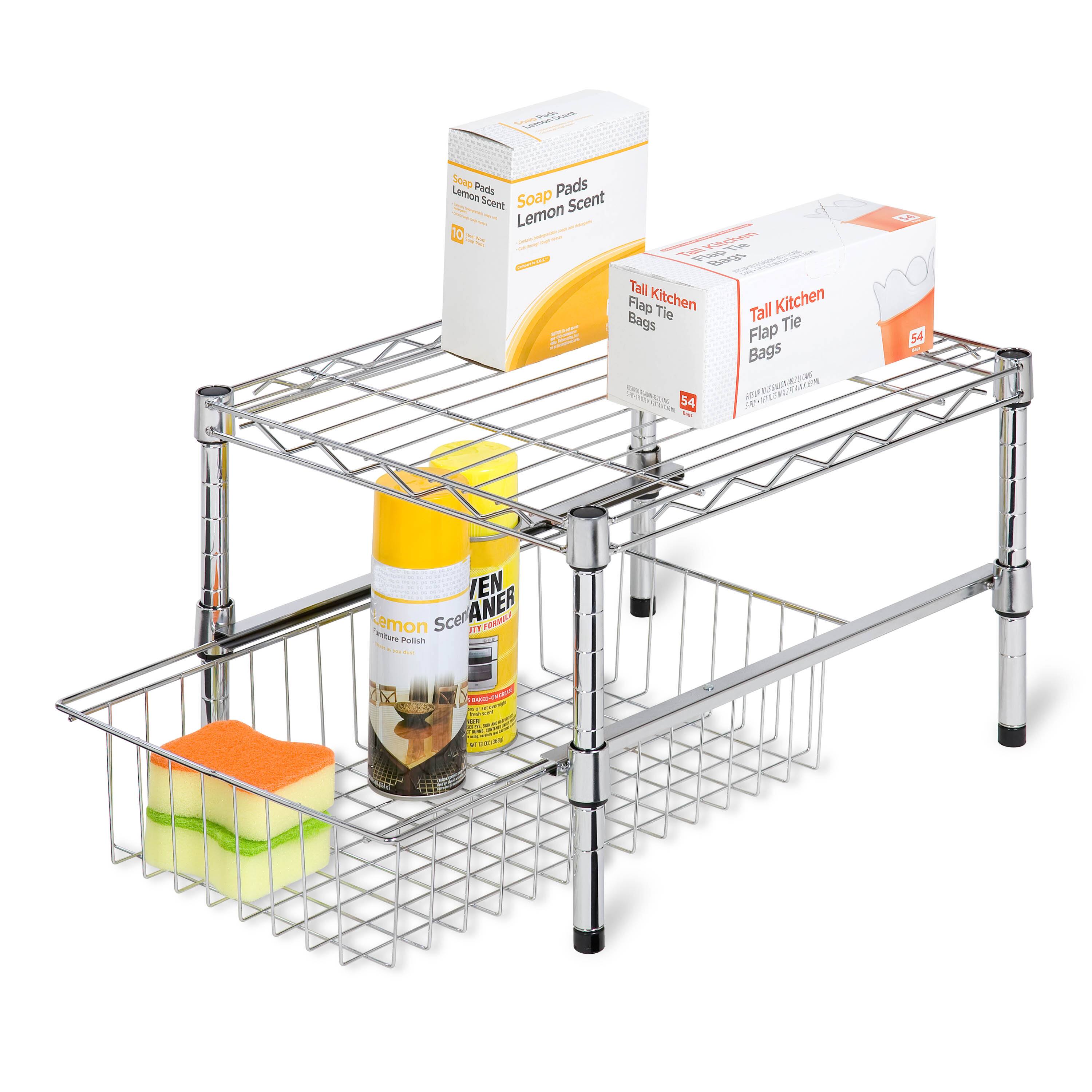 Honey Can Do Chrome Adjustable Shelf With Under Cabinet Organizer