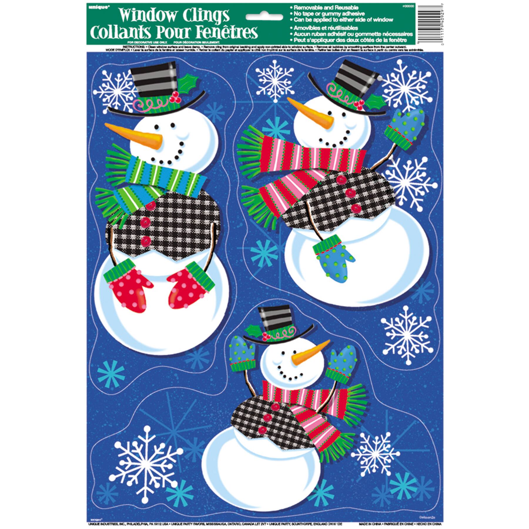 Details about    Frosty Etch Christmas Glass Window Decorations/Stickers Chartpak Crafts SNOWMAN 