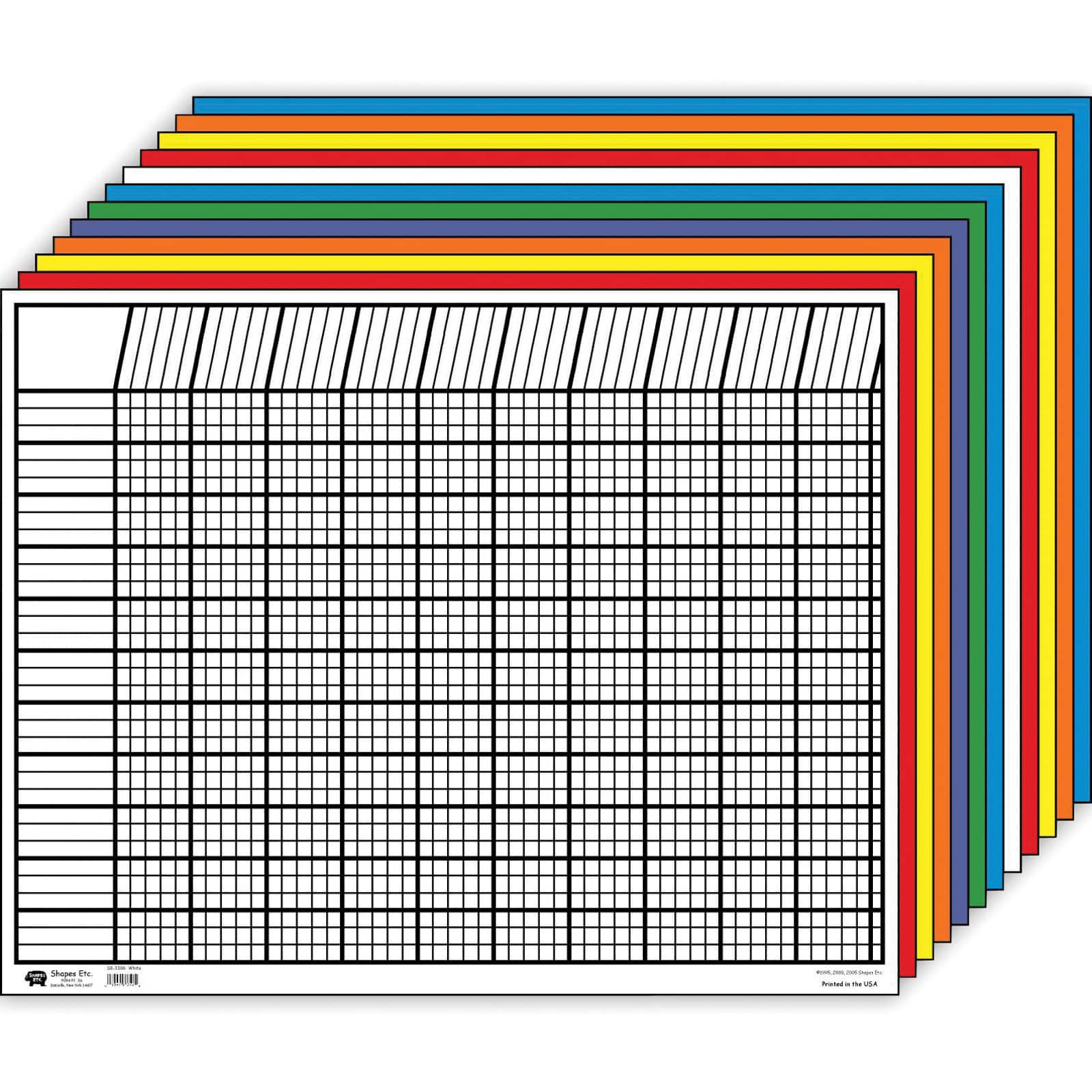 Creative Shapes Etc.™ 28" x 22" Large Horizontal Incentive Chart Set, Assorted Color, Pack of 12