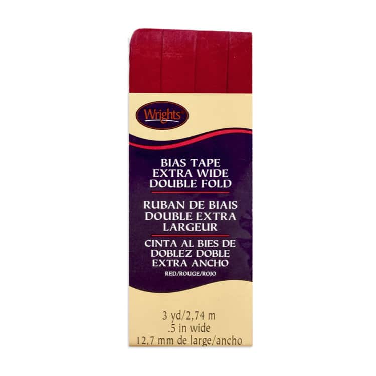 1/2" Red Extra Wide Double Fold Bias Tape - 3 Yards