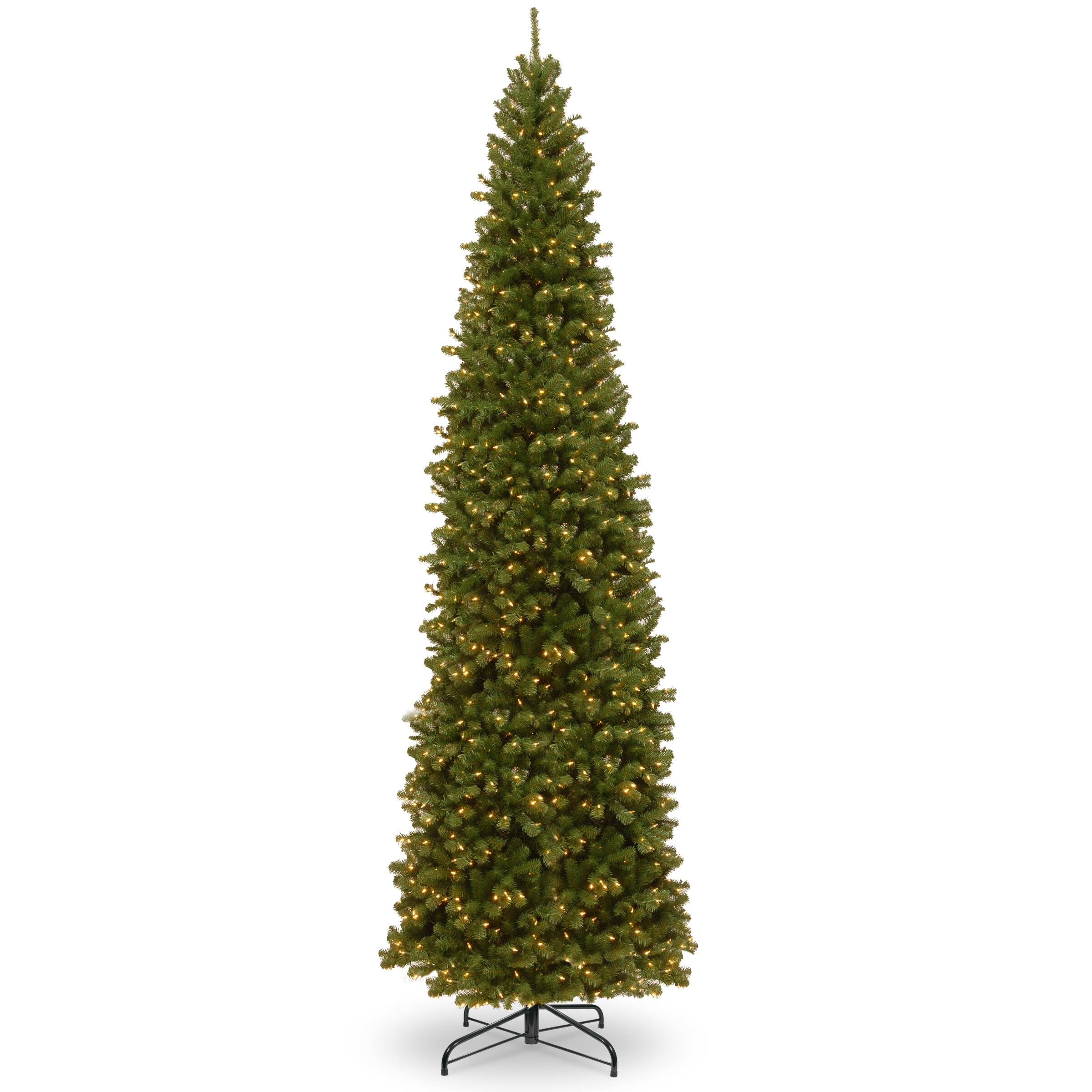 14ft. Pre-Lit North Valley™ Spruce Pencil Slim Artificial Christmas Tree, Clear Lights
