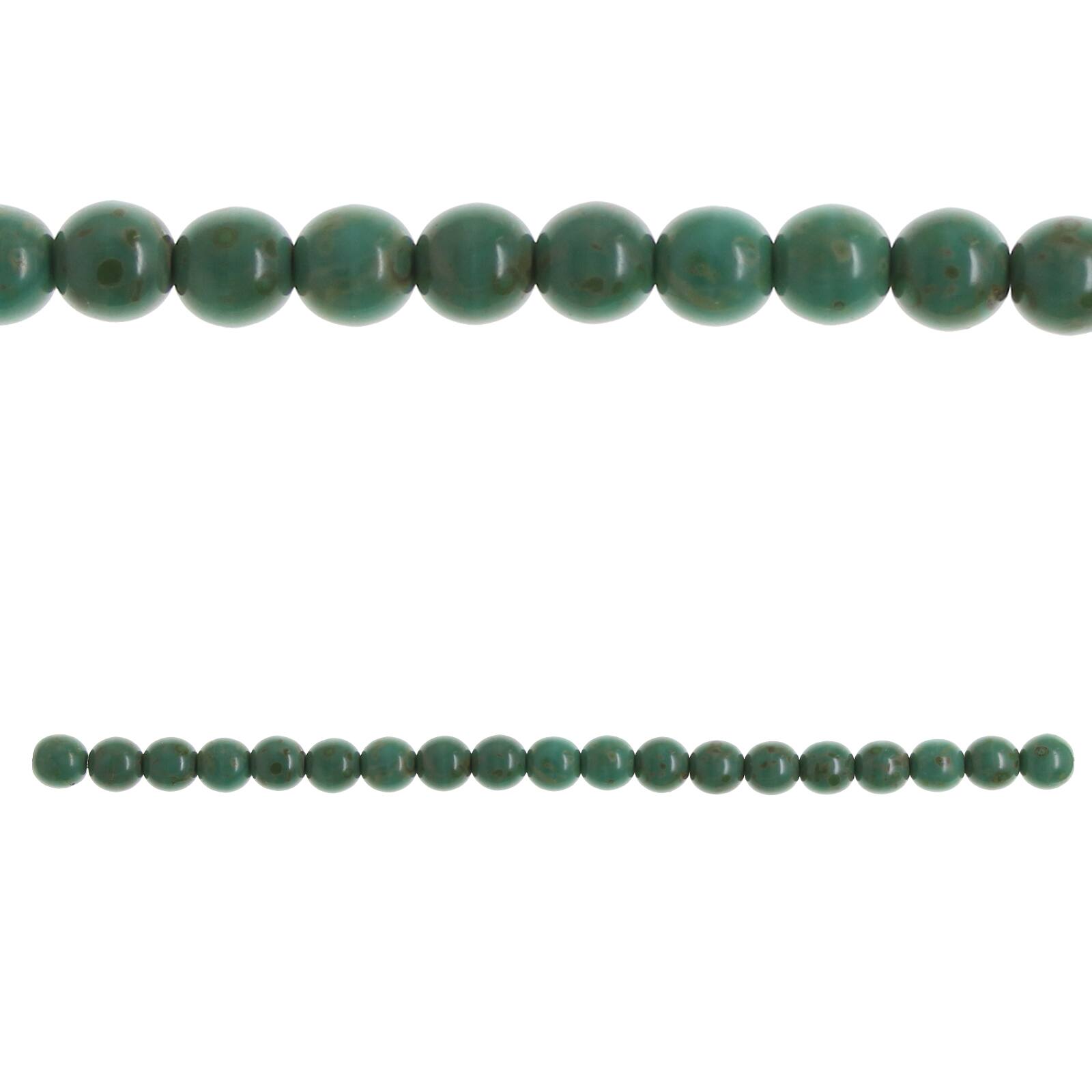 Bead Gallery® Turquoise Czech Glass Round Beads, 8mm