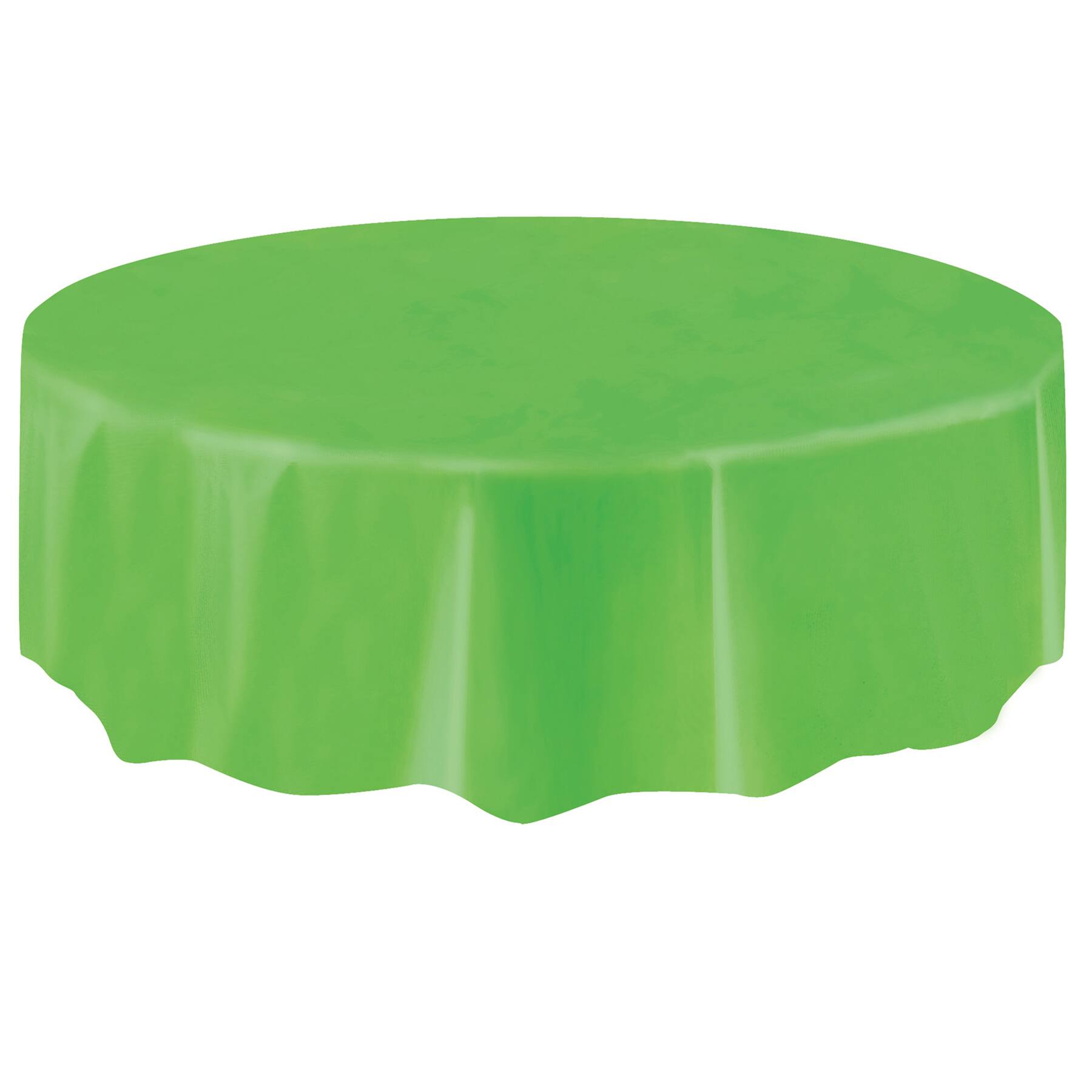 Round Plastic Lime Green Table Cover Lime Green Party Decorations