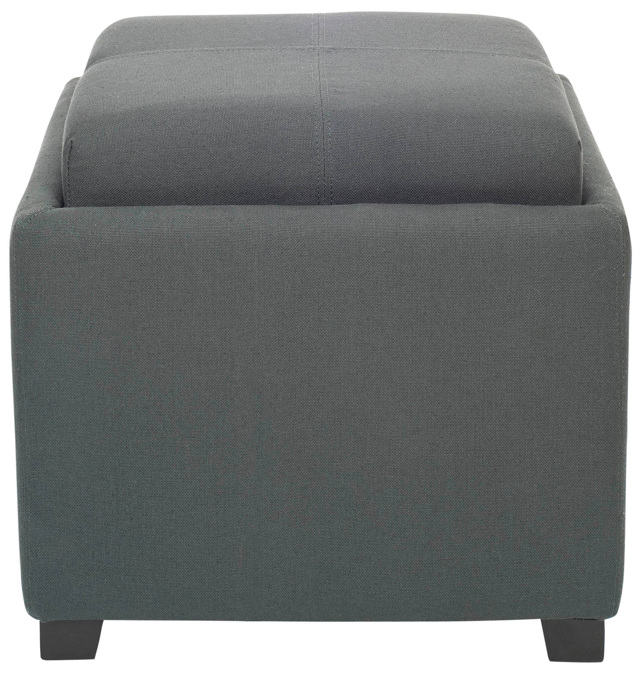 Harrison Single Tray Linen Ottoman in Graphite