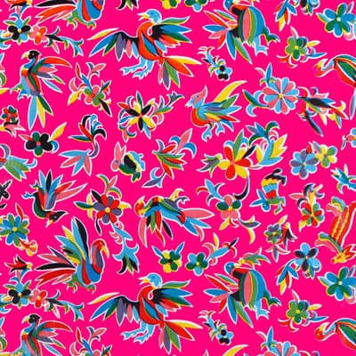 Fuchsia Aztec Oilcloth