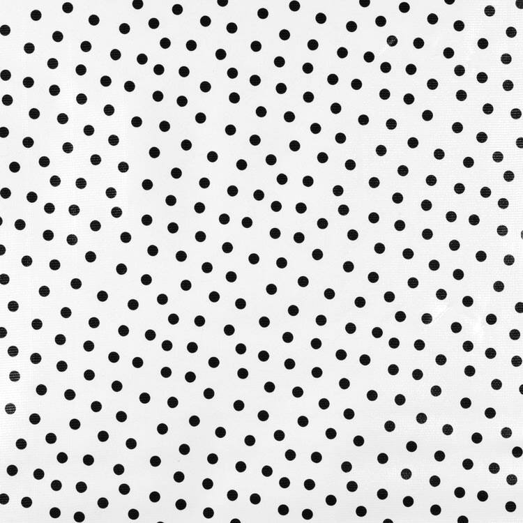 Black Polka Dots Oilcloth