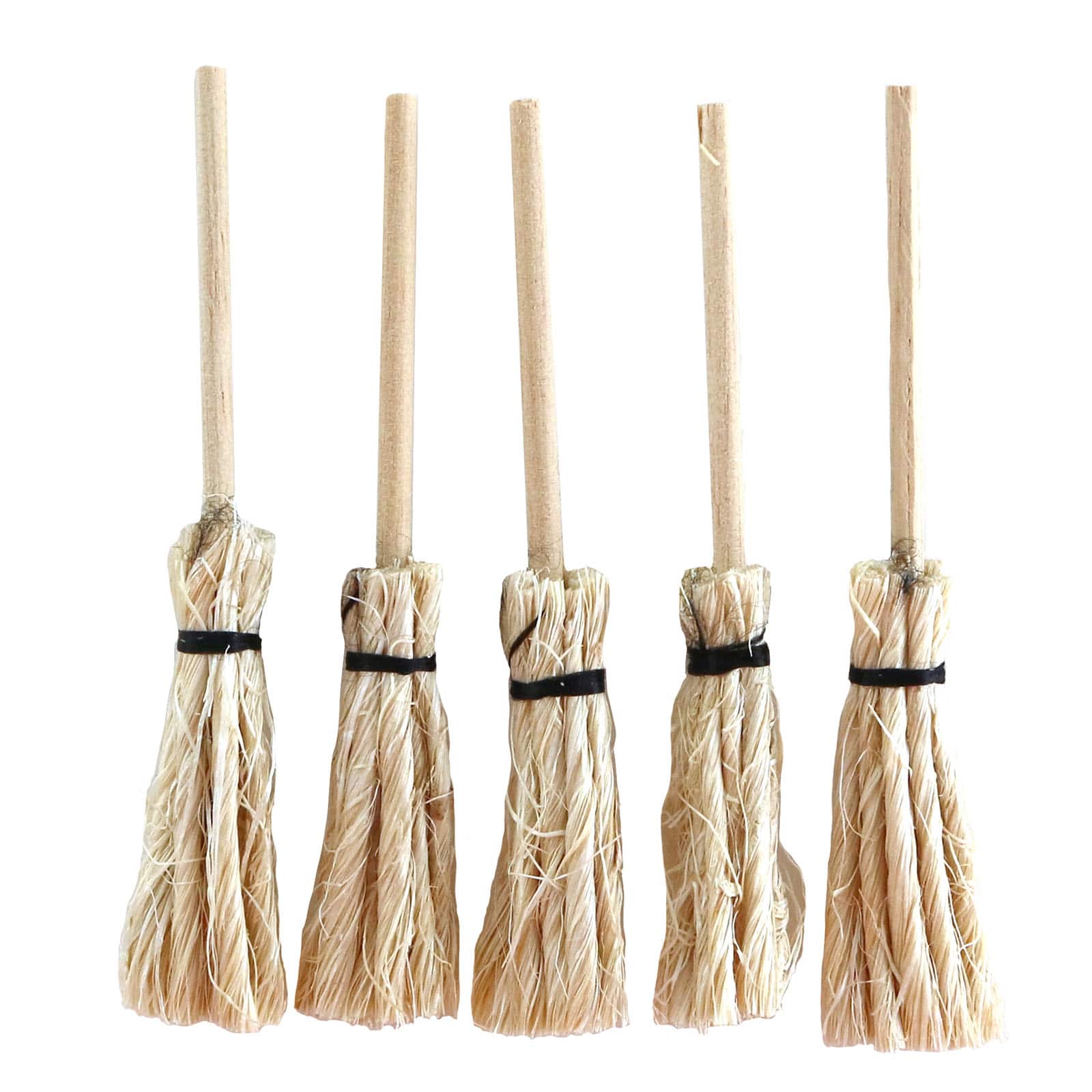 Find the Sparrow Innovations Miniatures Wood Brooms, 5 Count at Michaels