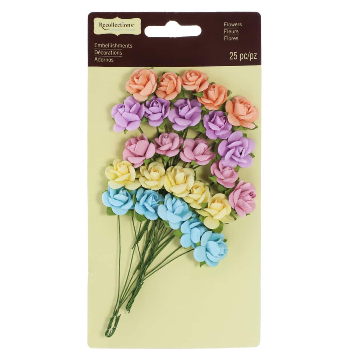 STITCHED PASTEL FLOWER BRADS Floral Spring Scrapbooking Card Making Stamping 