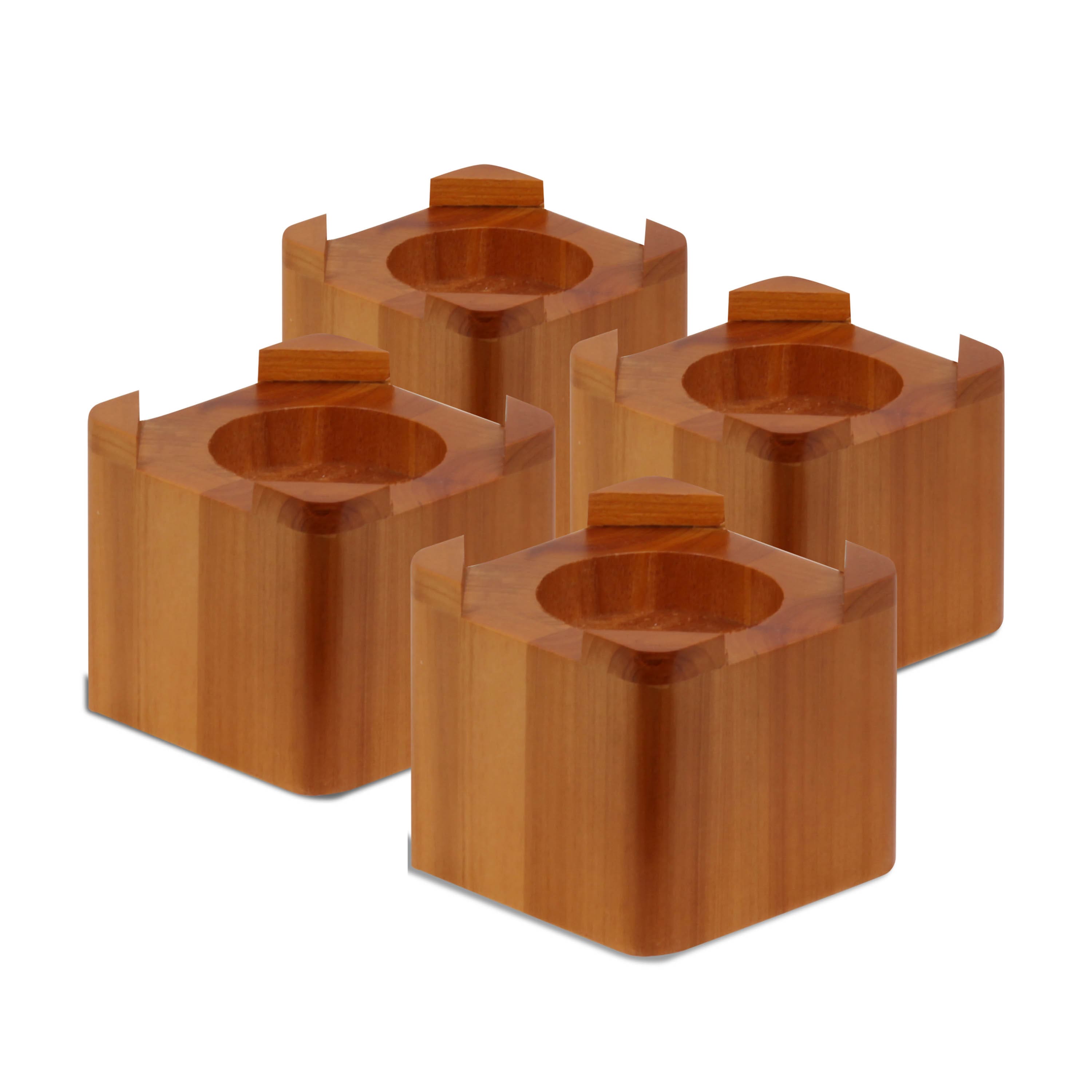 Honey Can Do Light Maple Wood Bed Lifts, 4 Pack