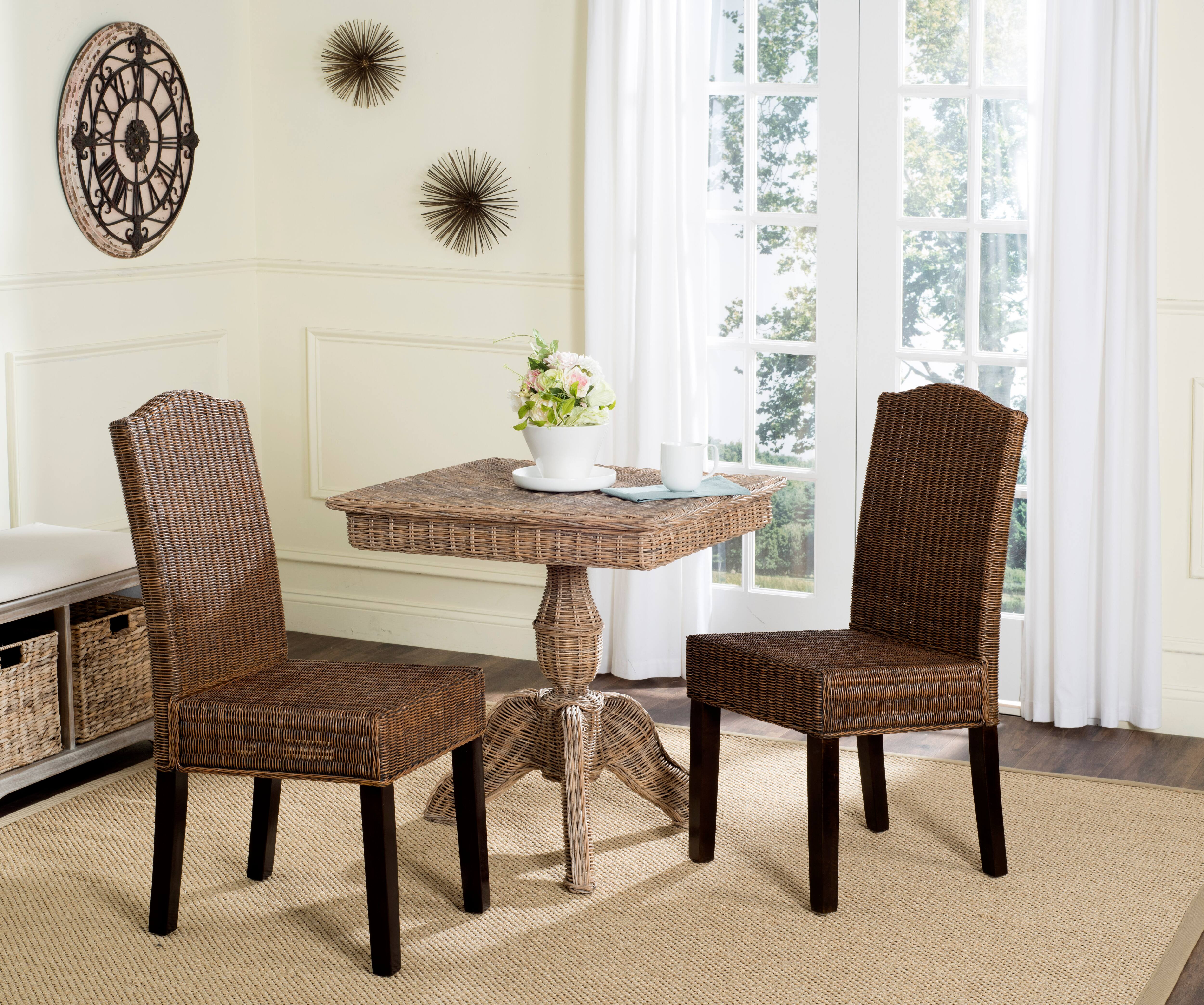 Odette Wicker Dining Chair Set of 2 in