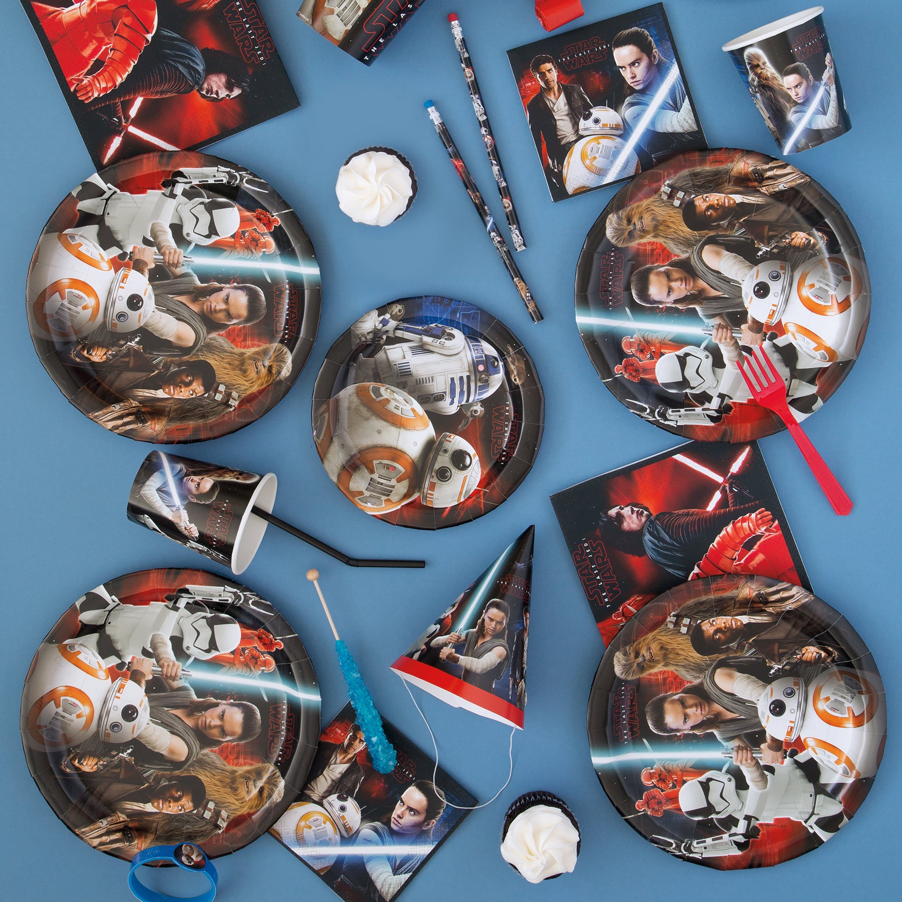 Star War Episode 8 /'THE LAST JEDI/' Paper Masks Boys Birthday Party Favors ~ 8ct